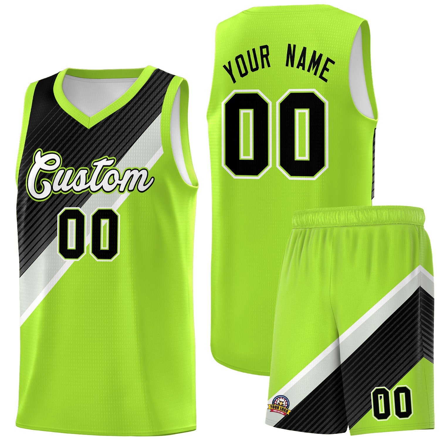 Custom Black Gray Diagonal Stripes Color Block Sets Basketball Jersey | For Men,Perfect for Teams,Perfect for Coaches,Sublimation Printed,For Kid,For Youth | KXKSHOP