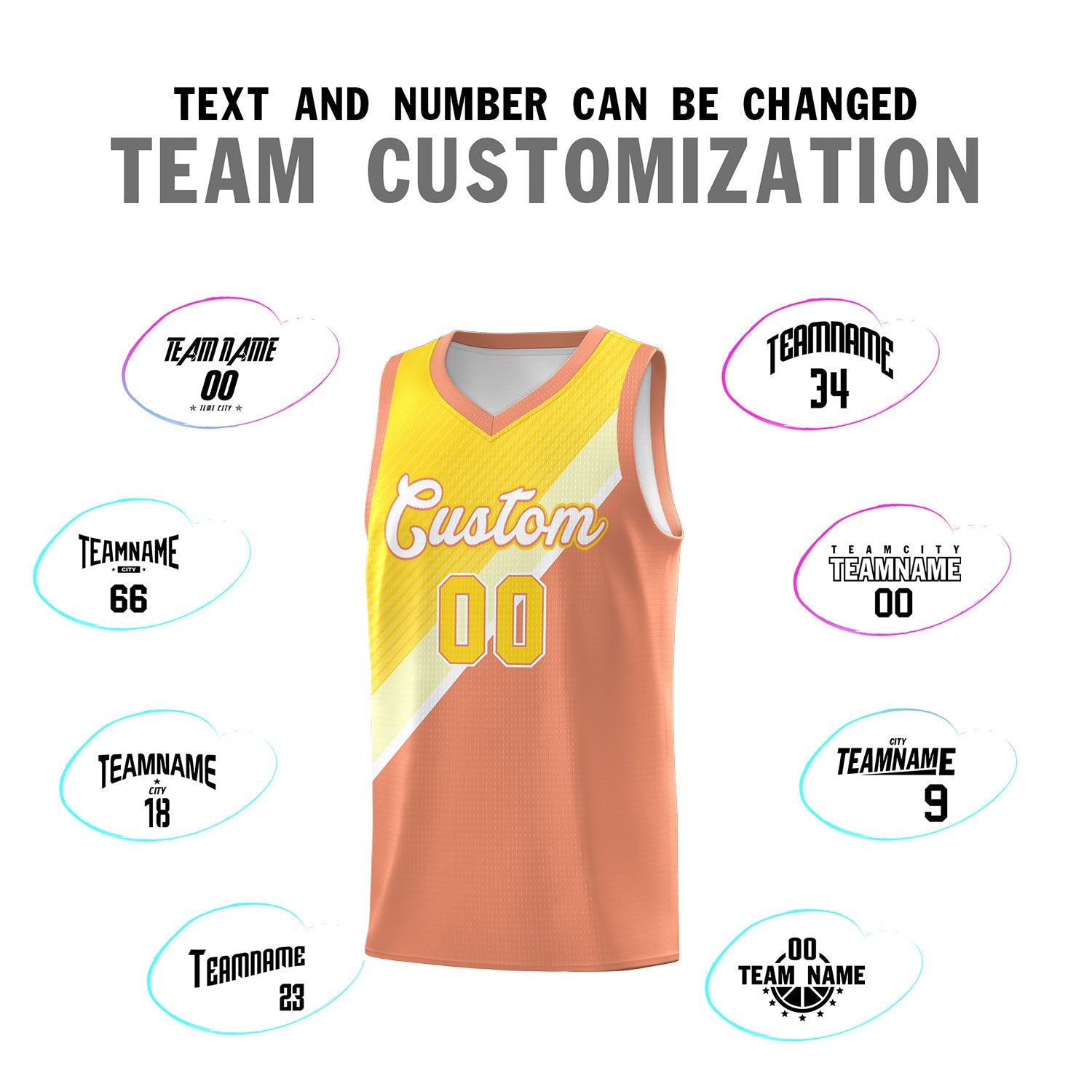 Custom Light Orange Diagonal Stripes Color Block Sets Basketball Jersey | For Men,Perfect for Teams,Perfect for Coaches,Sublimation Printed,For Kid,For Youth | KXKSHOP