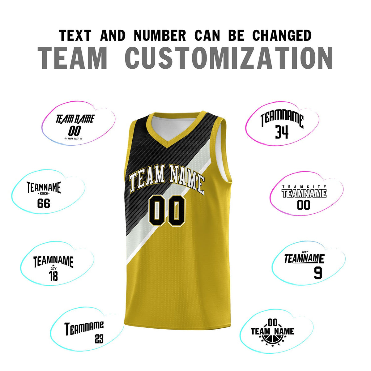 Custom Old Gold Black Gray Diagonal Stripes Color Block Sets Basketball Jersey | For Men,Perfect for Teams,Perfect for Coaches,Sublimation Printed,For Kid,For Youth | KXKSHOP