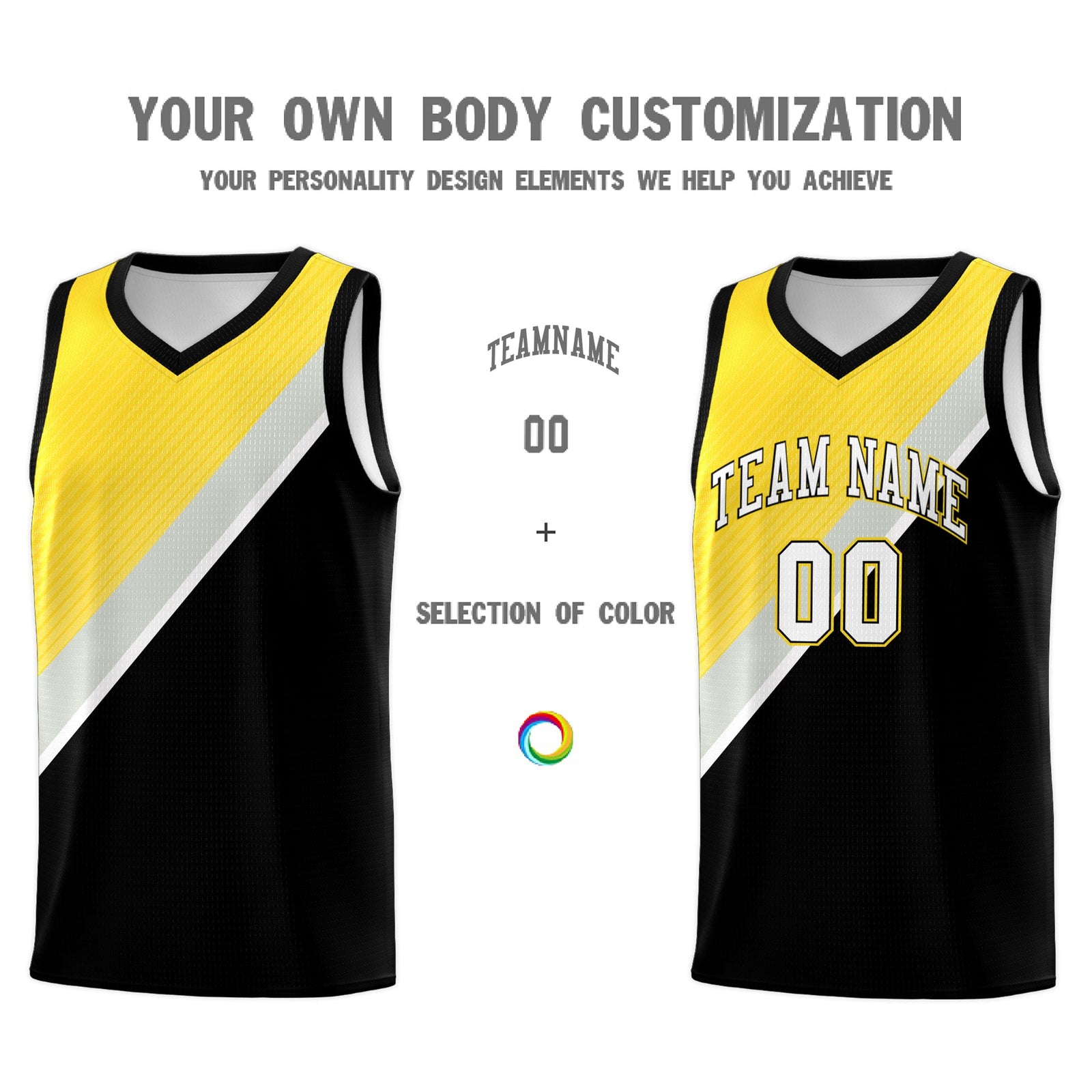 Custom Black Gold Gray Diagonal Stripes Color Block Sets Basketball Jersey | For Men,Perfect for Teams,Perfect for Coaches,Sublimation Printed,For Kid,For Youth | KXKSHOP