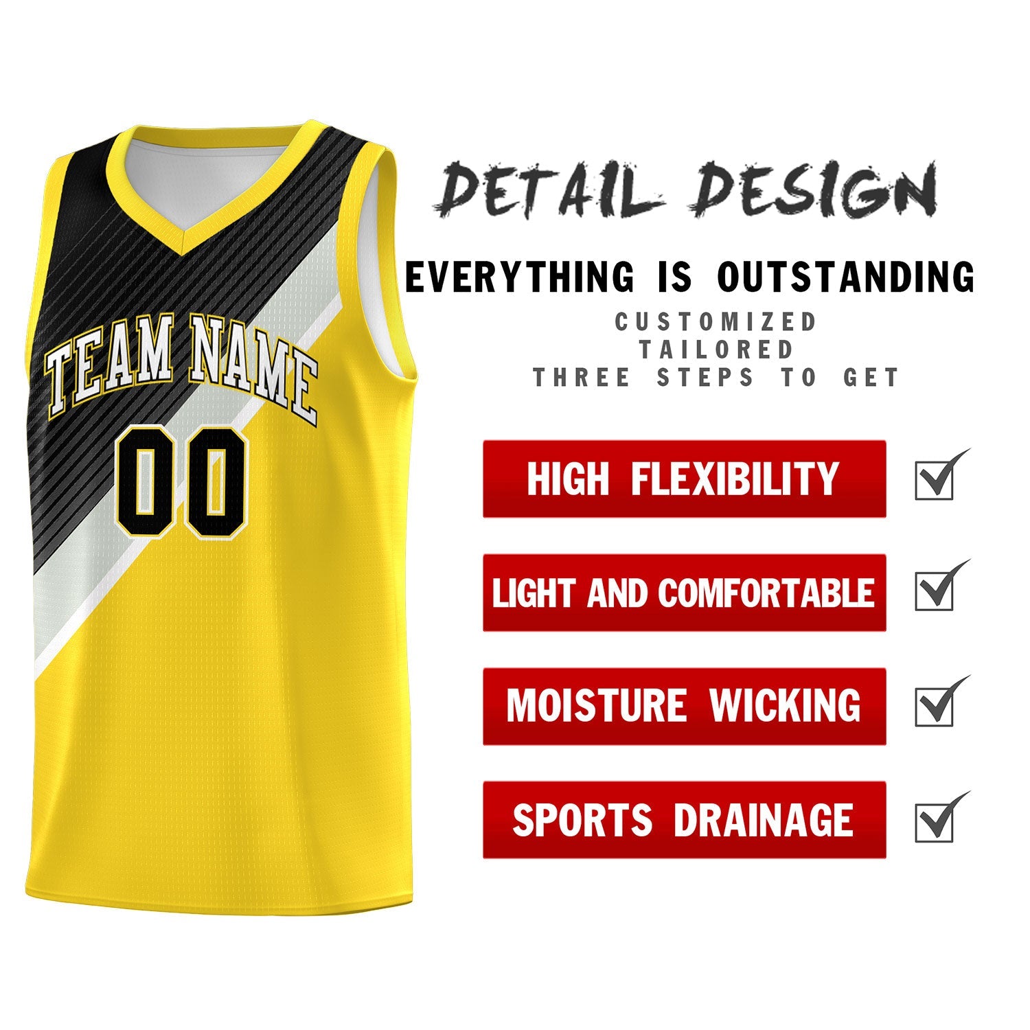 Custom Gold Black Gray Diagonal Stripes Color Block Sets Basketball Jersey | For Men,Perfect for Teams,Perfect for Coaches,Sublimation Printed,For Kid,For Youth | KXKSHOP