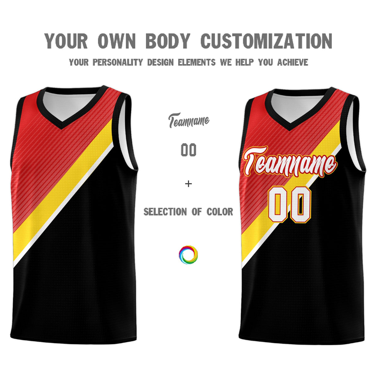 Custom Red Black Diagonal Stripes Color Block Sets Basketball Jersey | For Men,Perfect for Teams,Perfect for Coaches,Sublimation Printed,For Kid,For Youth | KXKSHOP