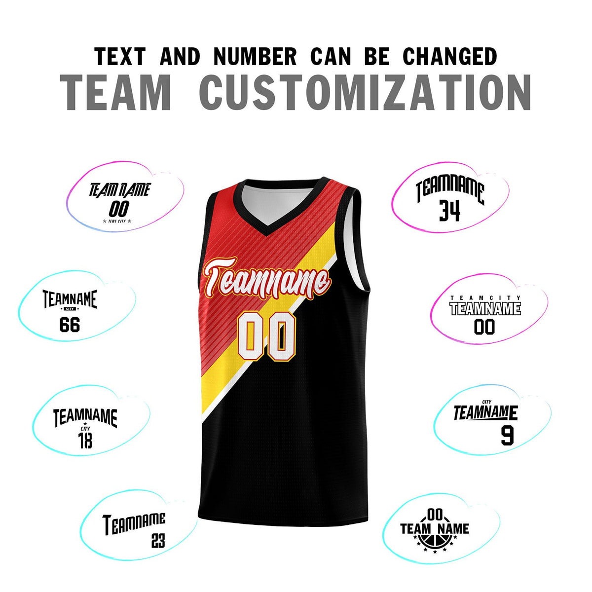 Custom Red Black Diagonal Stripes Color Block Sets Basketball Jersey | For Men,Perfect for Teams,Perfect for Coaches,Sublimation Printed,For Kid,For Youth | KXKSHOP