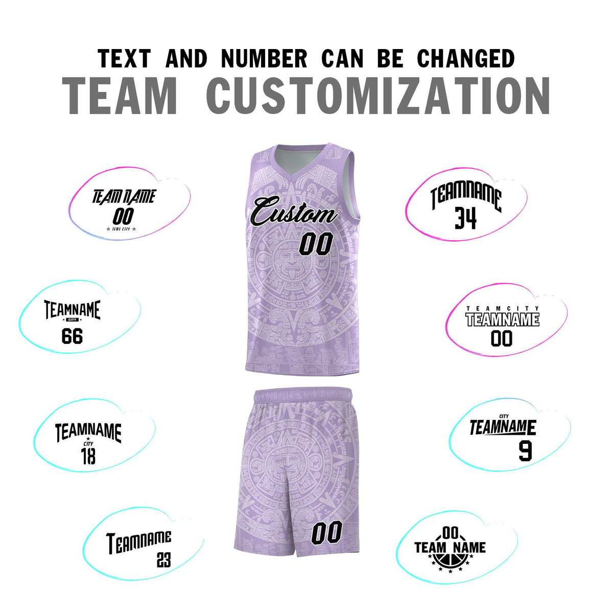 Custom Youth Basketball Jerseys White Aztec Sun Stone Personalized Uniform
