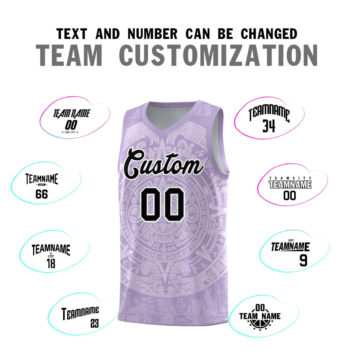 Custom Youth Basketball Jerseys White Aztec Sun Stone Personalized Uniform