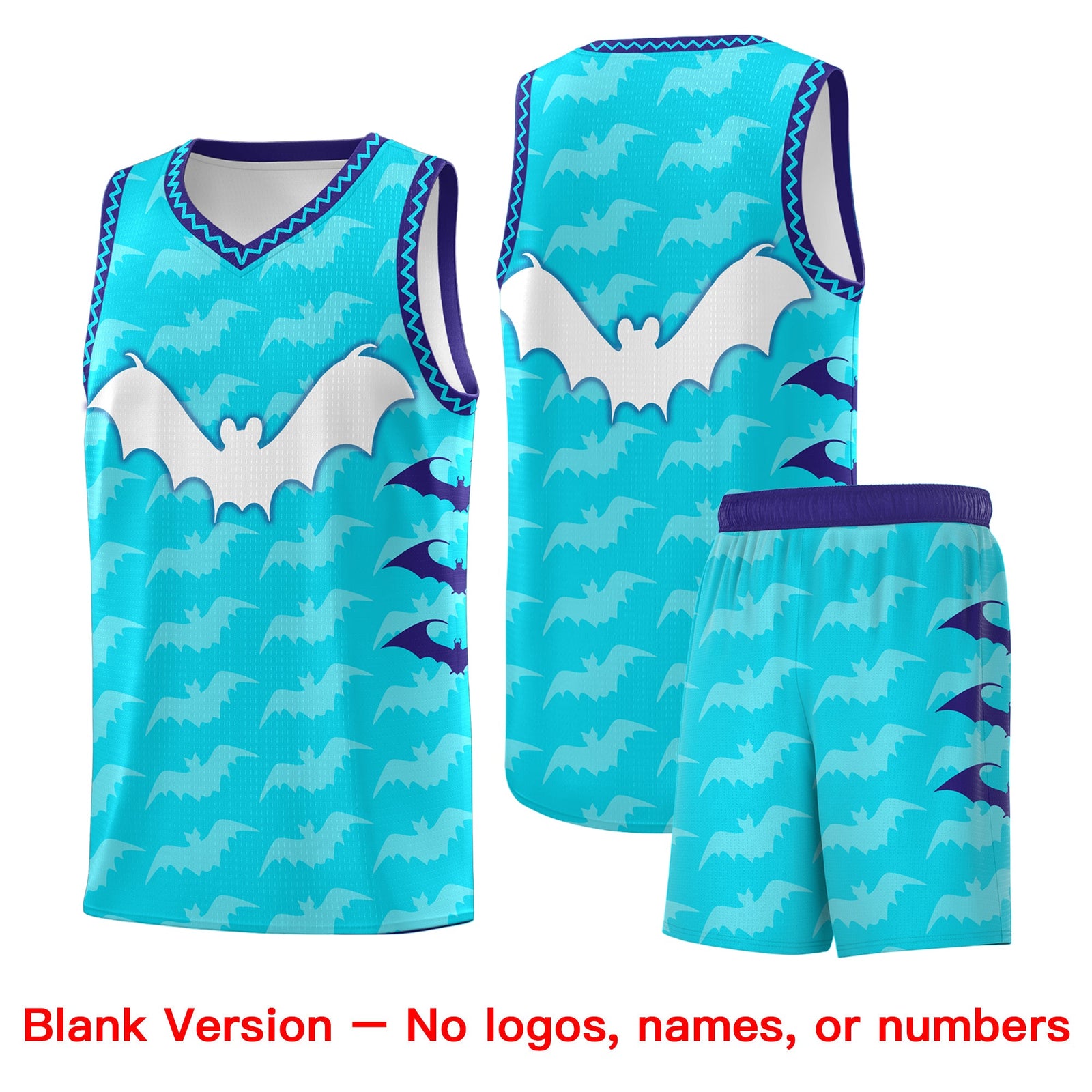 Custom Sky Blue Bat Pattern Halloween Basketball Jersey | For Men,For Kid,For Youth,Sublimation Printed,Perfect for Training,Perfect for Parties,Add Name and Numbern | KXKSHOP