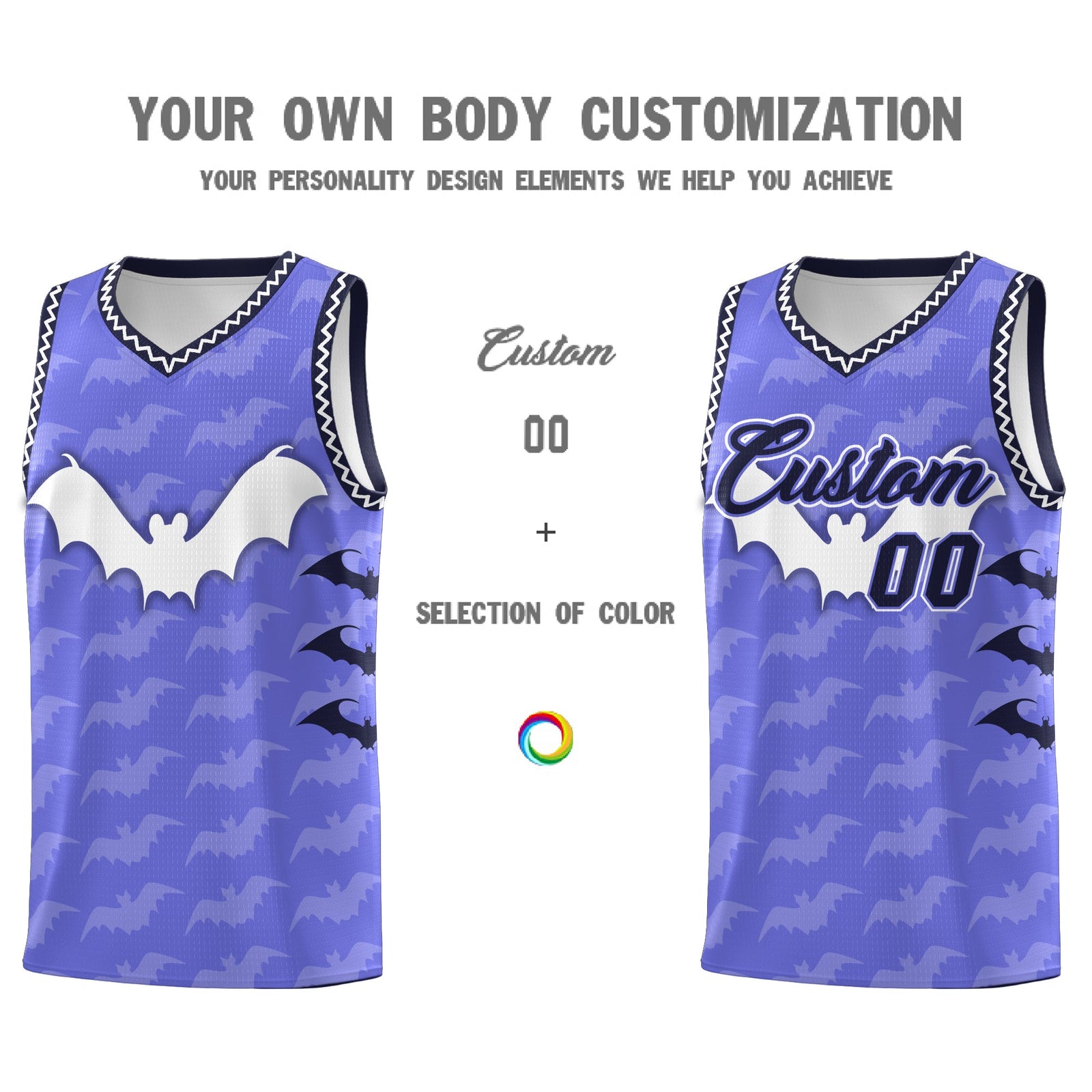 Custom Purple White Bat Pattern Halloween Basketball Jersey | For Men,For Kid,For Youth,Sublimation Printed,Perfect for Training,Perfect for Parties,Add Name and Numbern | KXKSHOP