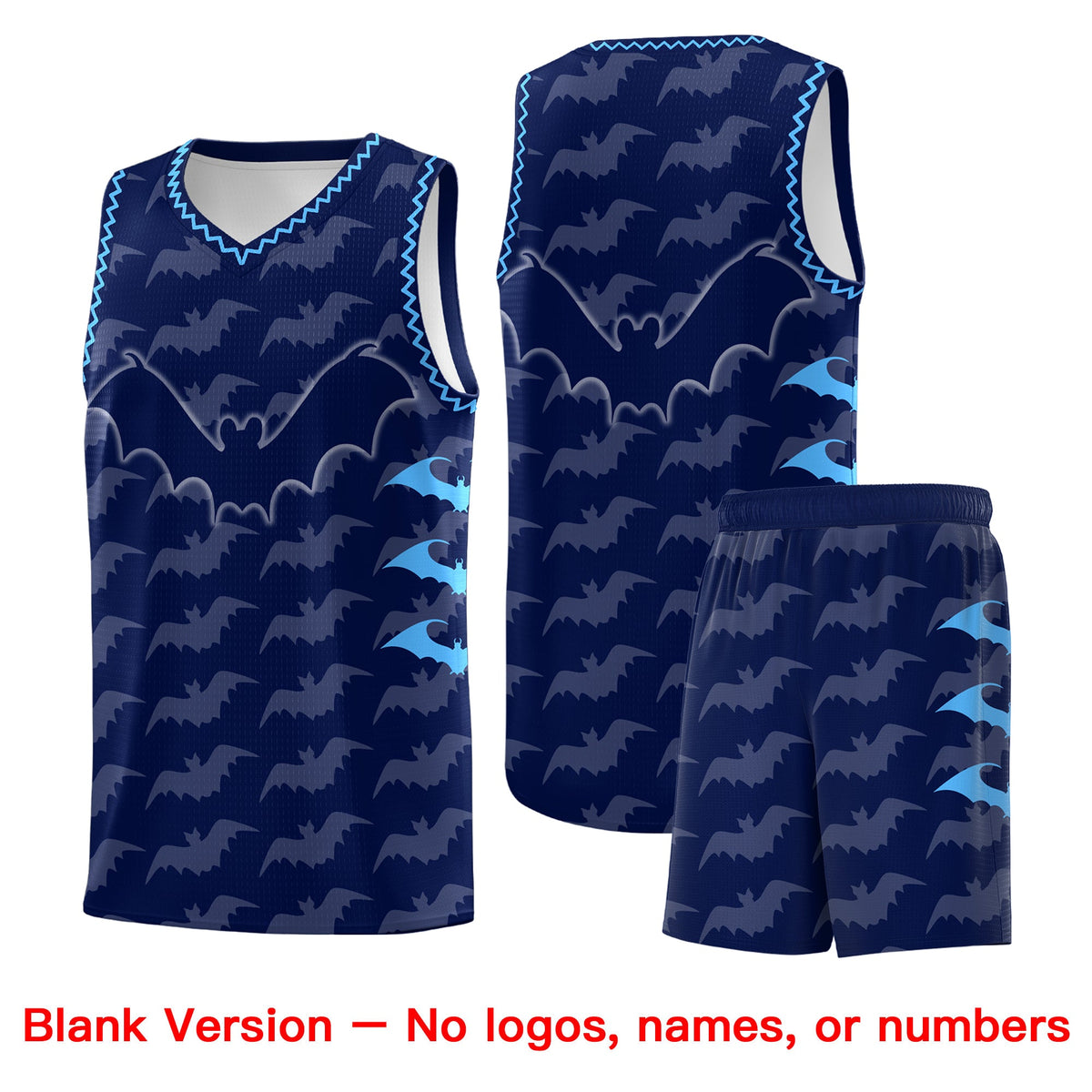 Custom Navy Powder Blue Bat Pattern Halloween Basketball Jersey | For Men,For Kid,For Youth,Sublimation Printed,Perfect for Training,Perfect for Parties,Add Name and Numbern | KXKSHOP