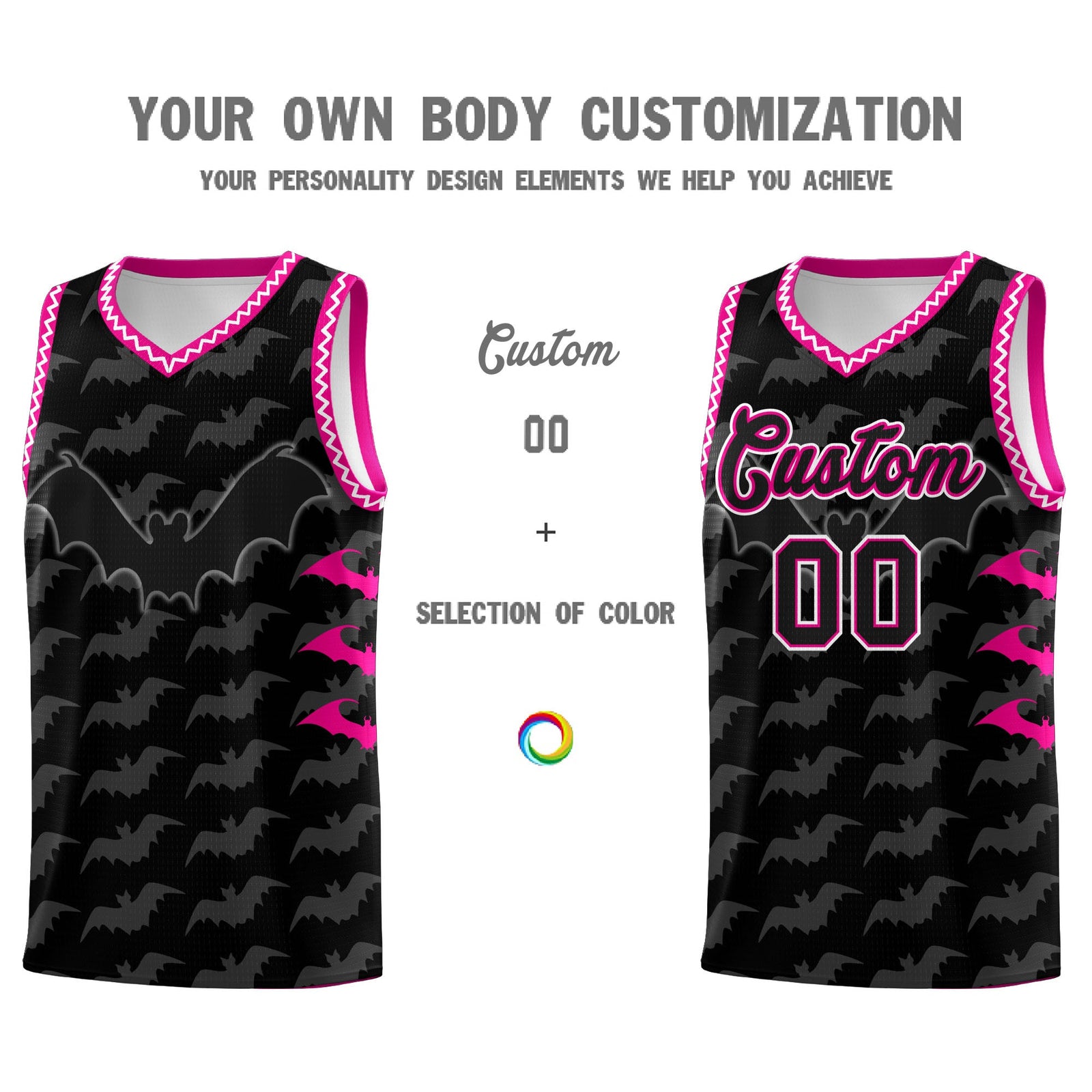 Custom Black White Bat Pattern Halloween Basketball Jersey | For Men,For Kid,For Youth,Sublimation Printed,Perfect for Training,Perfect for Parties,Add Name and Numbern | KXKSHOP