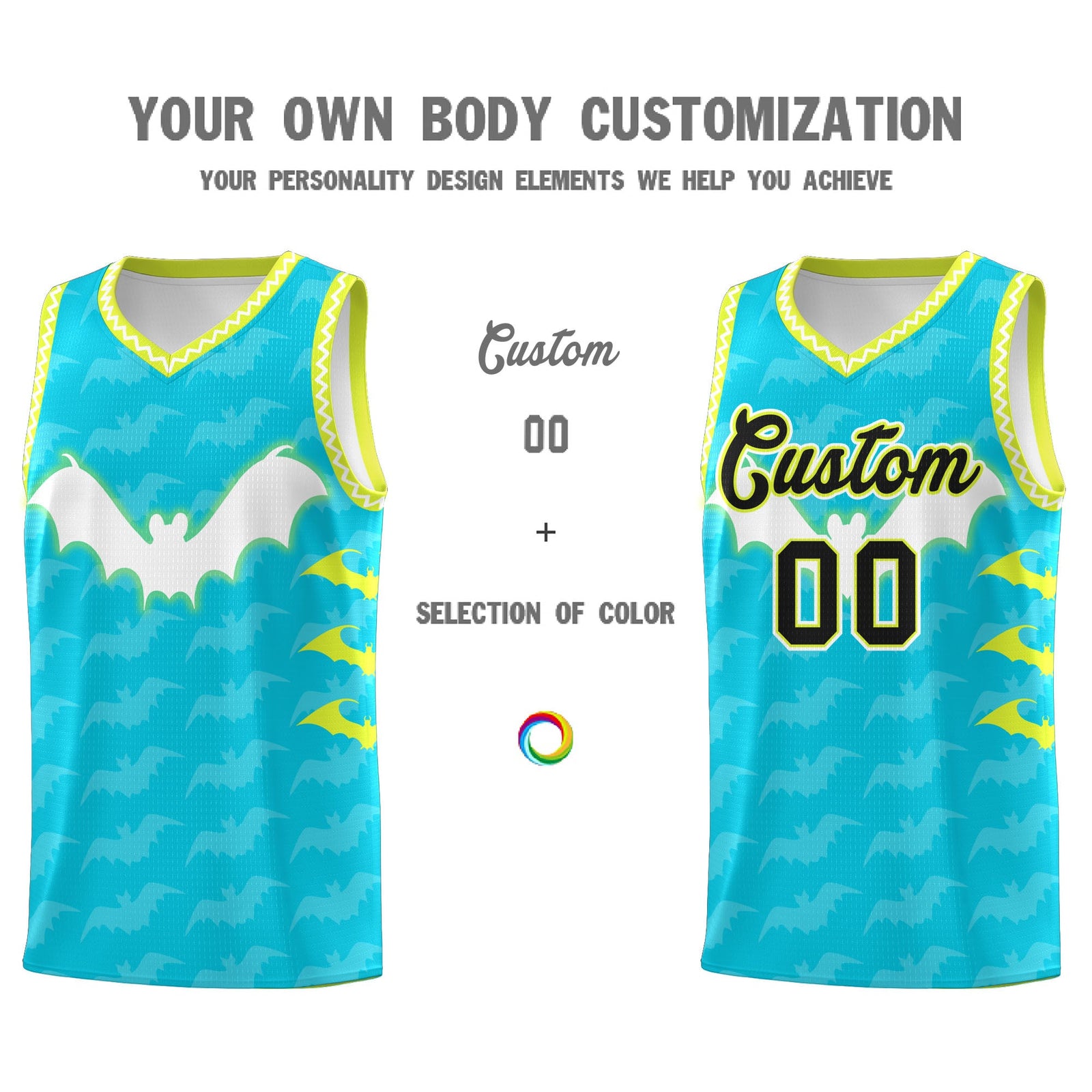 Custom Sky Blue White Bat Pattern Halloween Basketball Jersey | For Men,For Kid,For Youth,Sublimation Printed,Perfect for Training,Perfect for Parties,Add Name and Numbern | KXKSHOP
