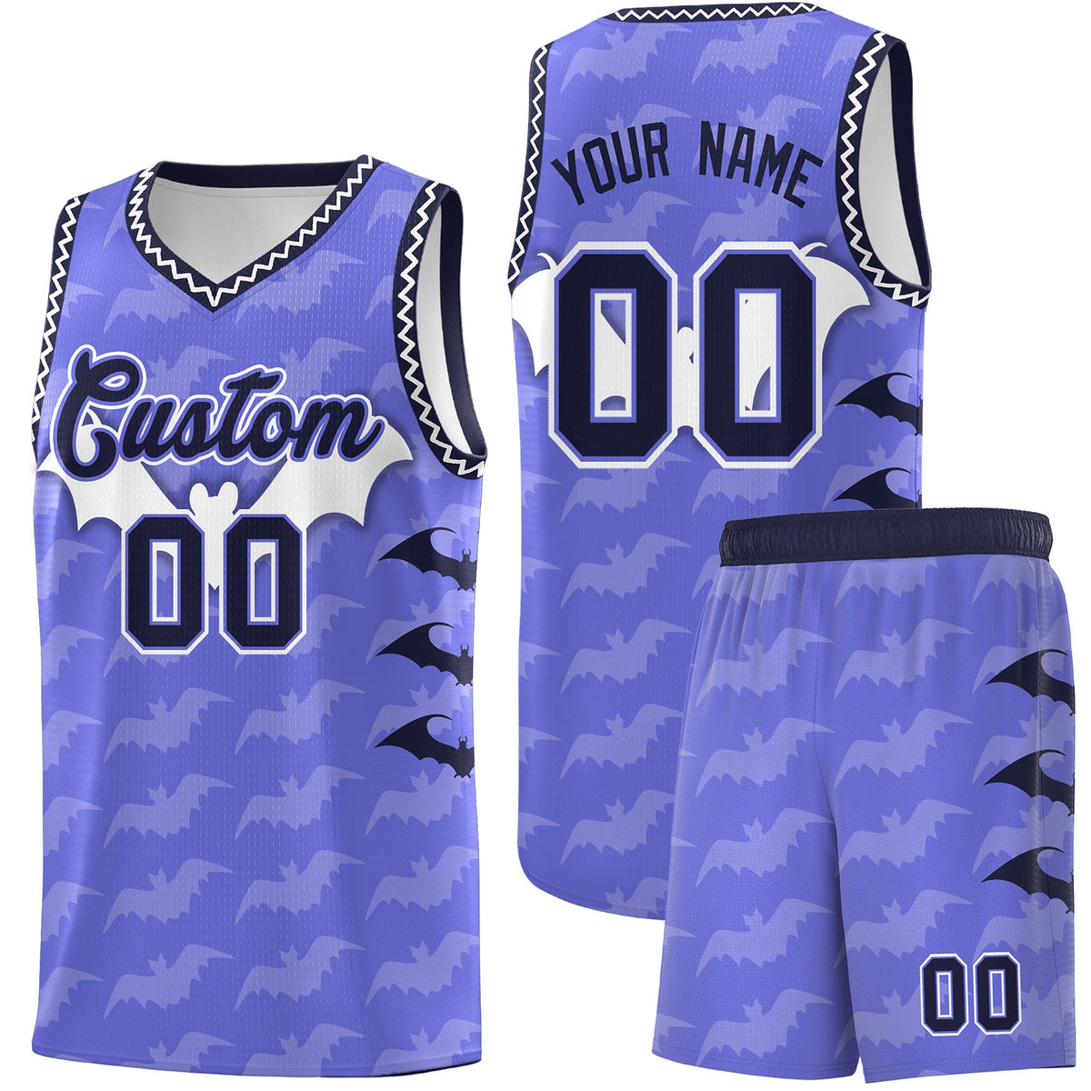 Custom Purple White Bat Pattern Halloween Basketball Jersey | For Men,For Kid,For Youth,Sublimation Printed,Perfect for Training,Perfect for Parties,Add Name and Numbern | KXKSHOP