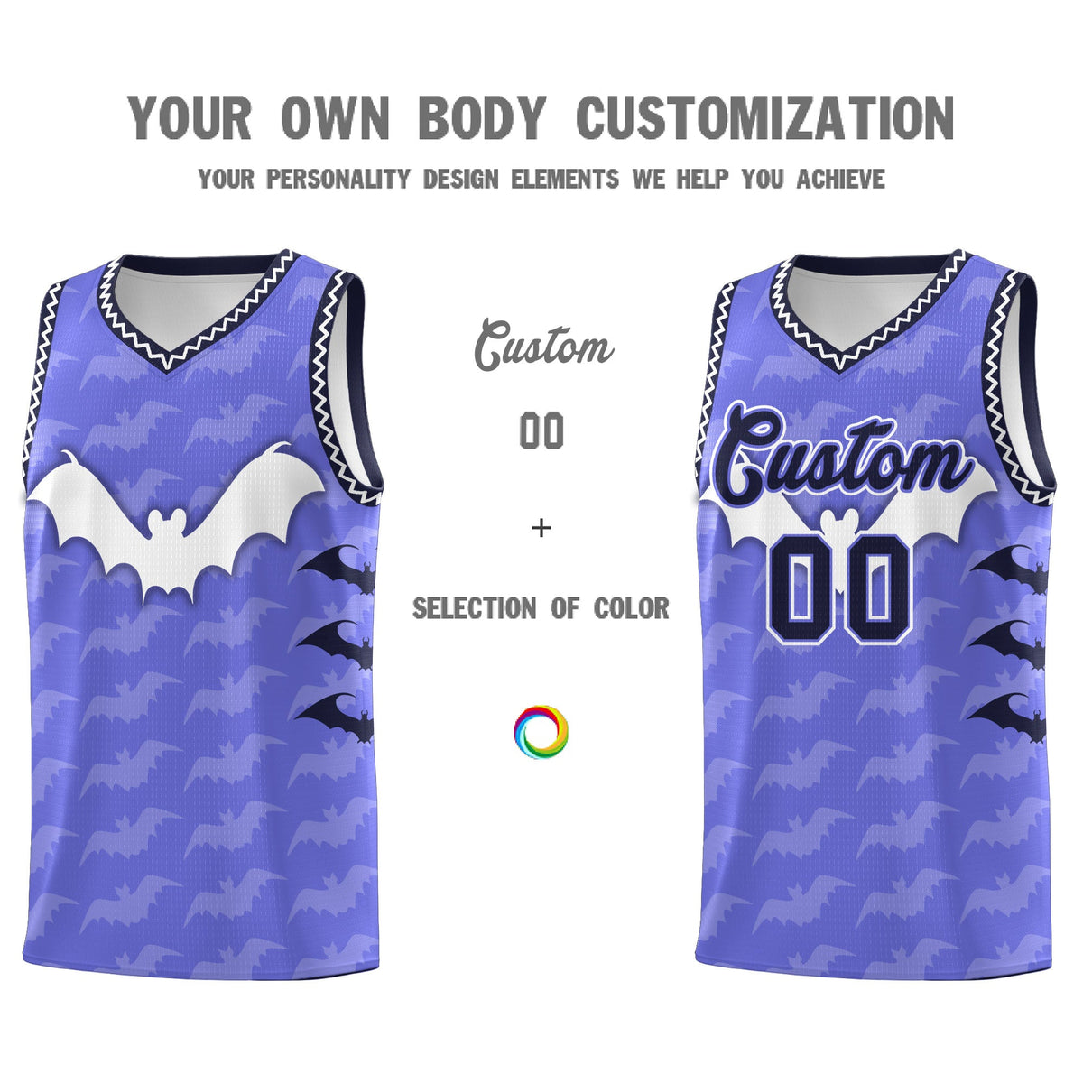 Custom Purple White Bat Pattern Halloween Basketball Jersey | For Men,For Kid,For Youth,Sublimation Printed,Perfect for Training,Perfect for Parties,Add Name and Numbern | KXKSHOP