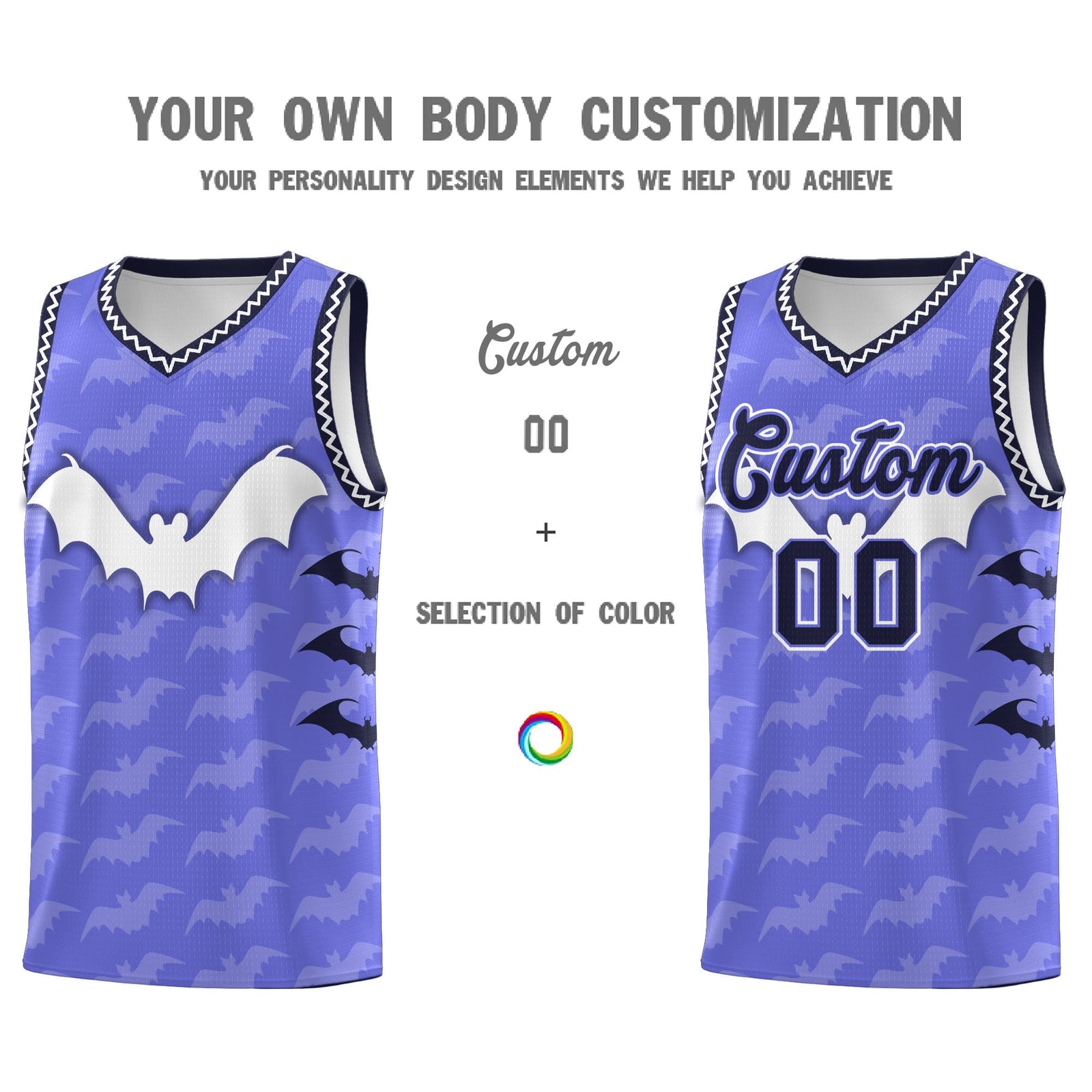 Custom Purple White Bat Pattern Halloween Basketball Jersey | For Men,For Kid,For Youth,Sublimation Printed,Perfect for Training,Perfect for Parties,Add Name and Numbern | KXKSHOP