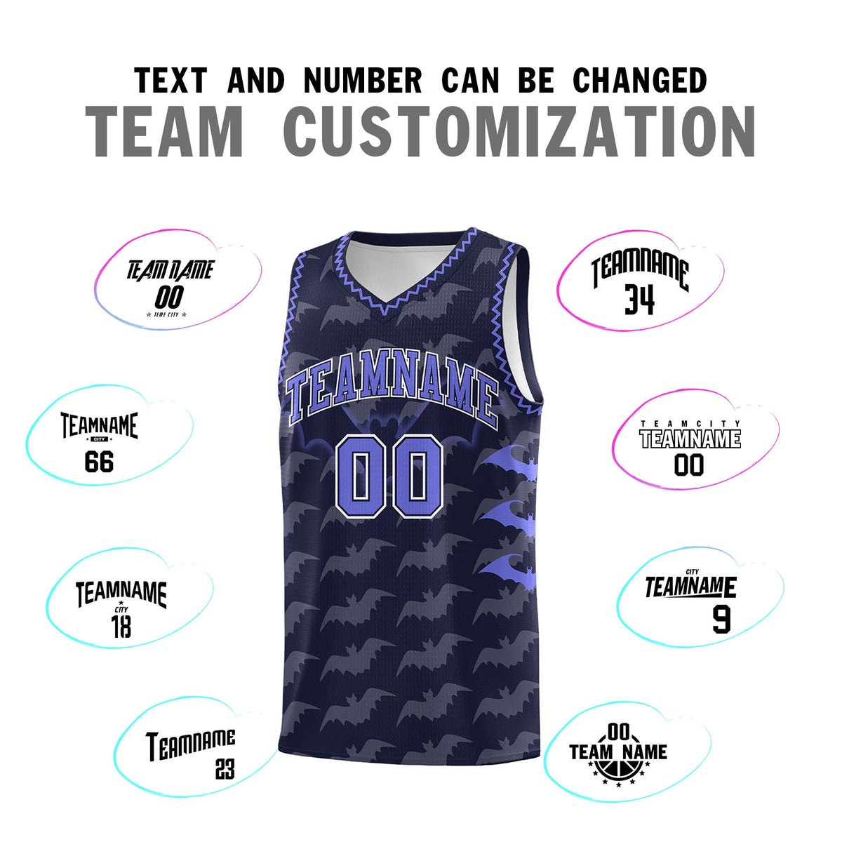 Custom Navy Purple Bat Pattern Halloween Basketball Jersey | For Men,For Kid,For Youth,Sublimation Printed,Perfect for Training,Perfect for Parties,Add Name and Numbern | KXKSHOP