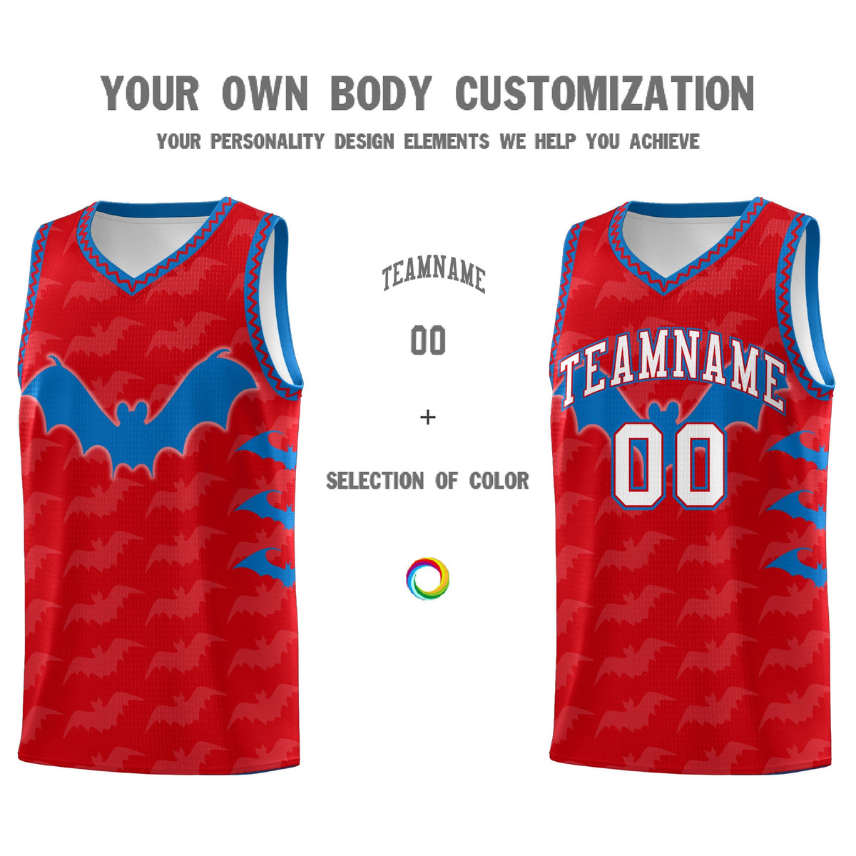 Custom Red Royal White Bat Pattern Halloween Basketball Jersey | For Men,For Kid,For Youth,Sublimation Printed,Perfect for Training,Perfect for Parties,Add Name and Numbern | KXKSHOP