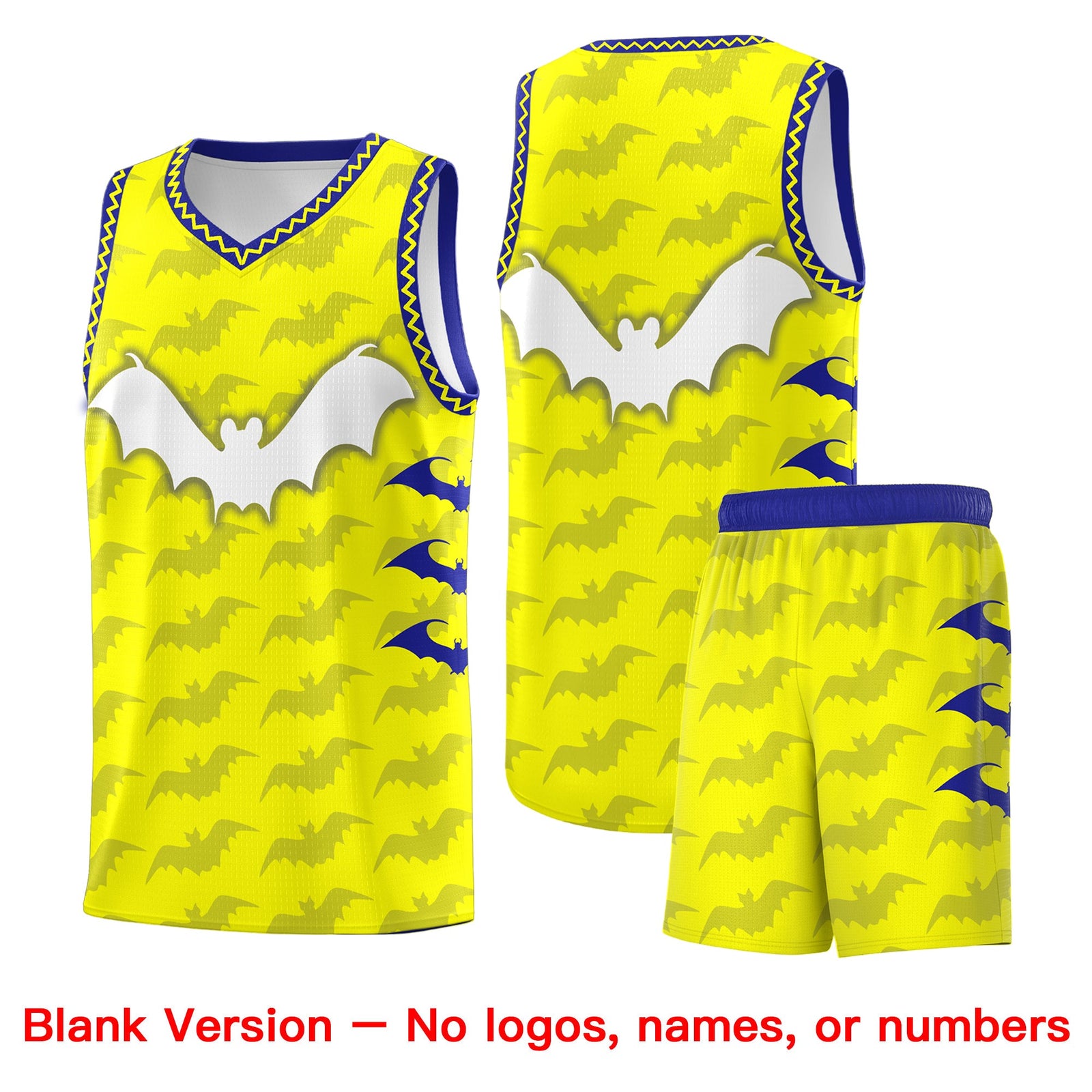 Custom Fluorescent Yellow Bat Pattern Halloween Basketball Jersey | For Men,For Kid,For Youth,Sublimation Printed,Perfect for Training,Perfect for Parties,Add Name and Numbern | KXKSHOP