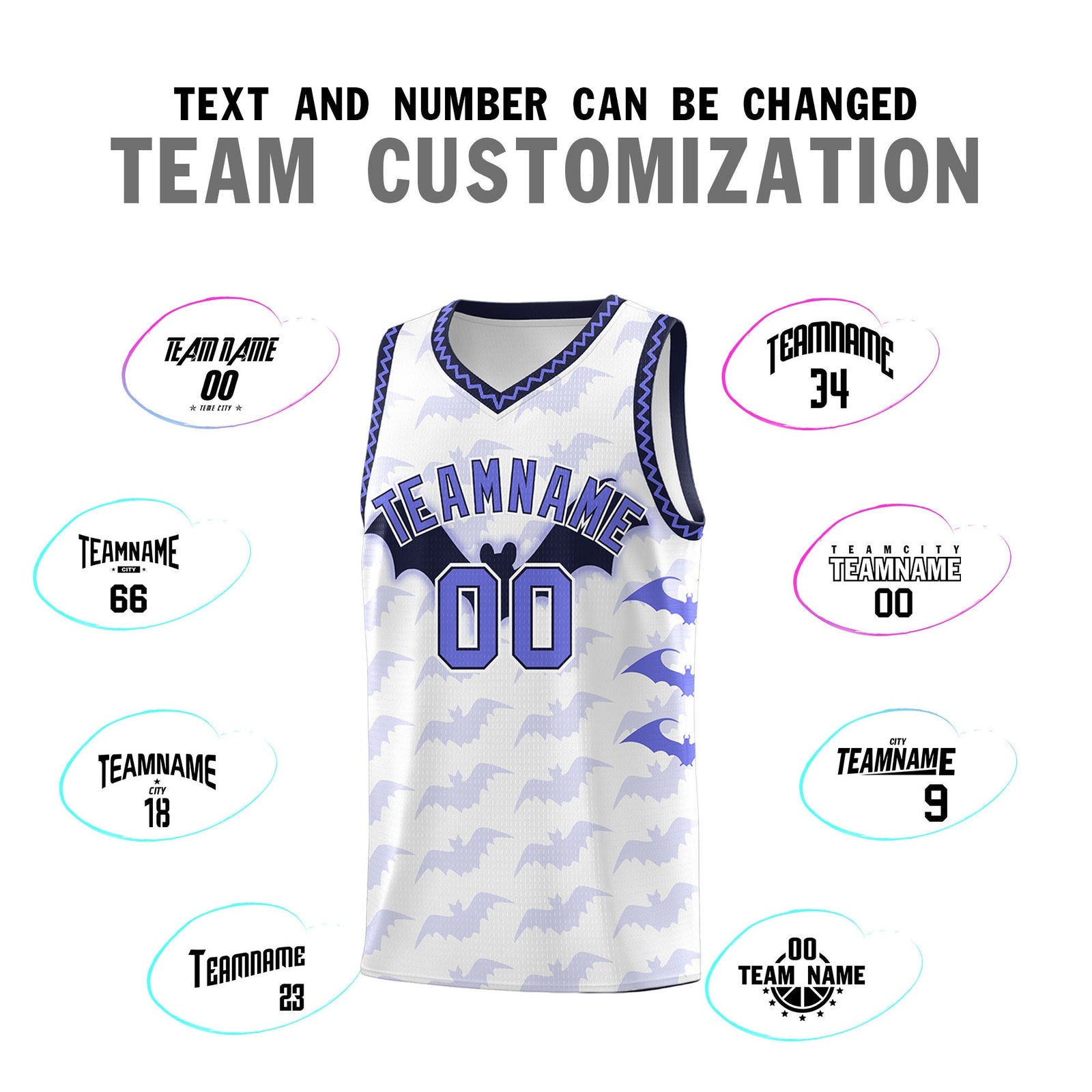 Custom White Purple Navy Bat Pattern Halloween Basketball Jersey | For Men,For Kid,For Youth,Sublimation Printed,Perfect for Training,Perfect for Parties,Add Name and Numbern | KXKSHOP