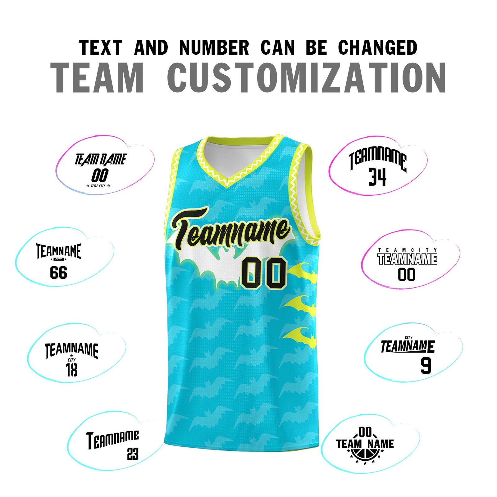 Custom Sky Blue White Bat Pattern Halloween Basketball Jersey | For Men,For Kid,For Youth,Sublimation Printed,Perfect for Training,Perfect for Parties,Add Name and Numbern | KXKSHOP