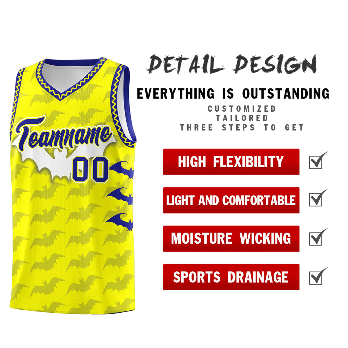 Custom Fluorescent Yellow Bat Pattern Halloween Basketball Jersey | For Men,For Kid,For Youth,Sublimation Printed,Perfect for Training,Perfect for Parties,Add Name and Numbern | KXKSHOP