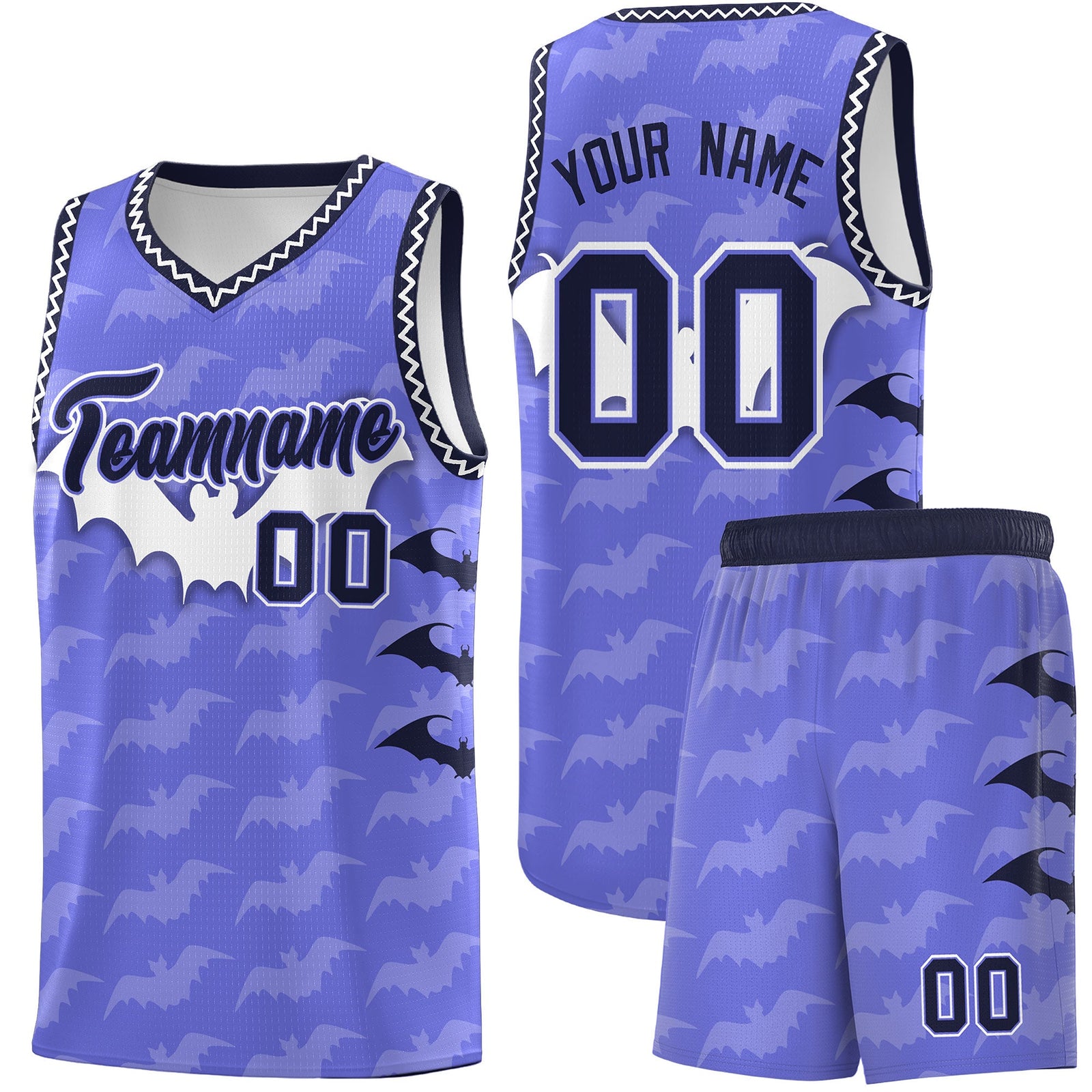 Custom Purple White Bat Pattern Halloween Basketball Jersey | For Men,For Kid,For Youth,Sublimation Printed,Perfect for Training,Perfect for Parties,Add Name and Numbern | KXKSHOP