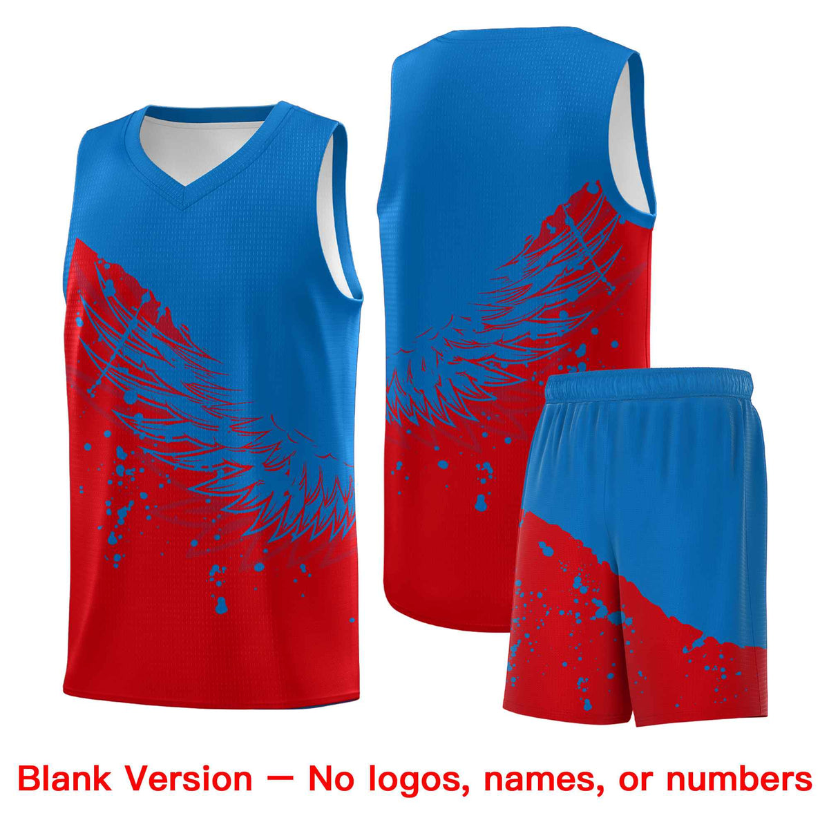 Custom Red Royal Wing Pattern Sports Uniform Basketball Jersey| KXKSHOP