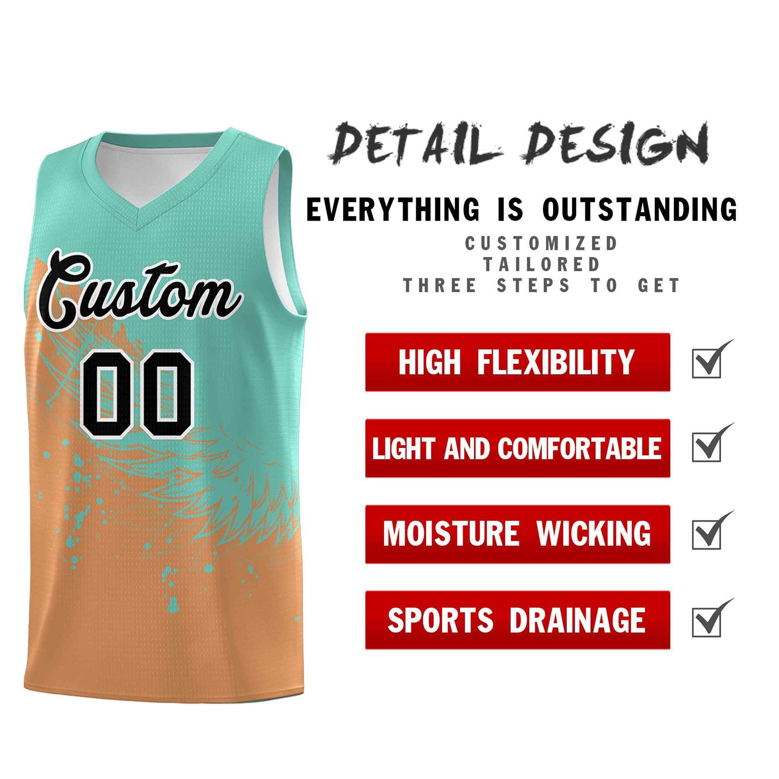 Custom Buckskin Brown Bright Green Wing Pattern Sports Uniform Basketball Jersey