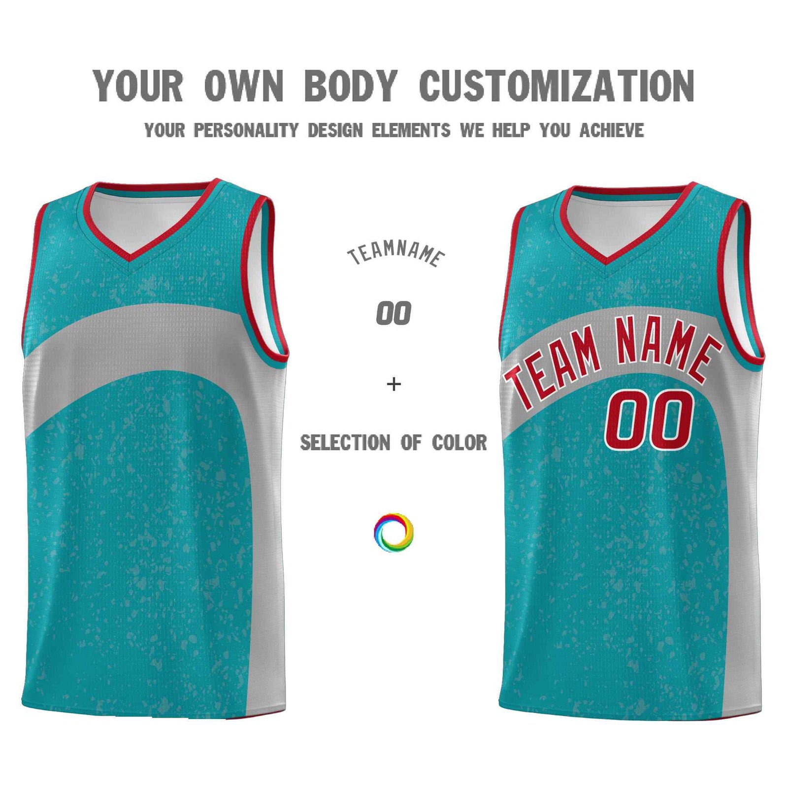 Custom Aqua Light Gray Dot Graffiti Pattern Irregular Team Names Sports Uniform Basketball Jersey