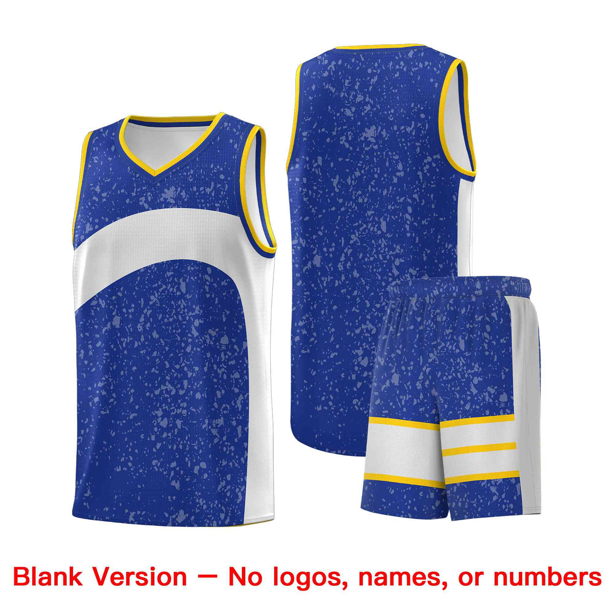 Custom Royal White Dot Graffiti Pattern Irregular Team Names Sports Uniform Basketball Jersey