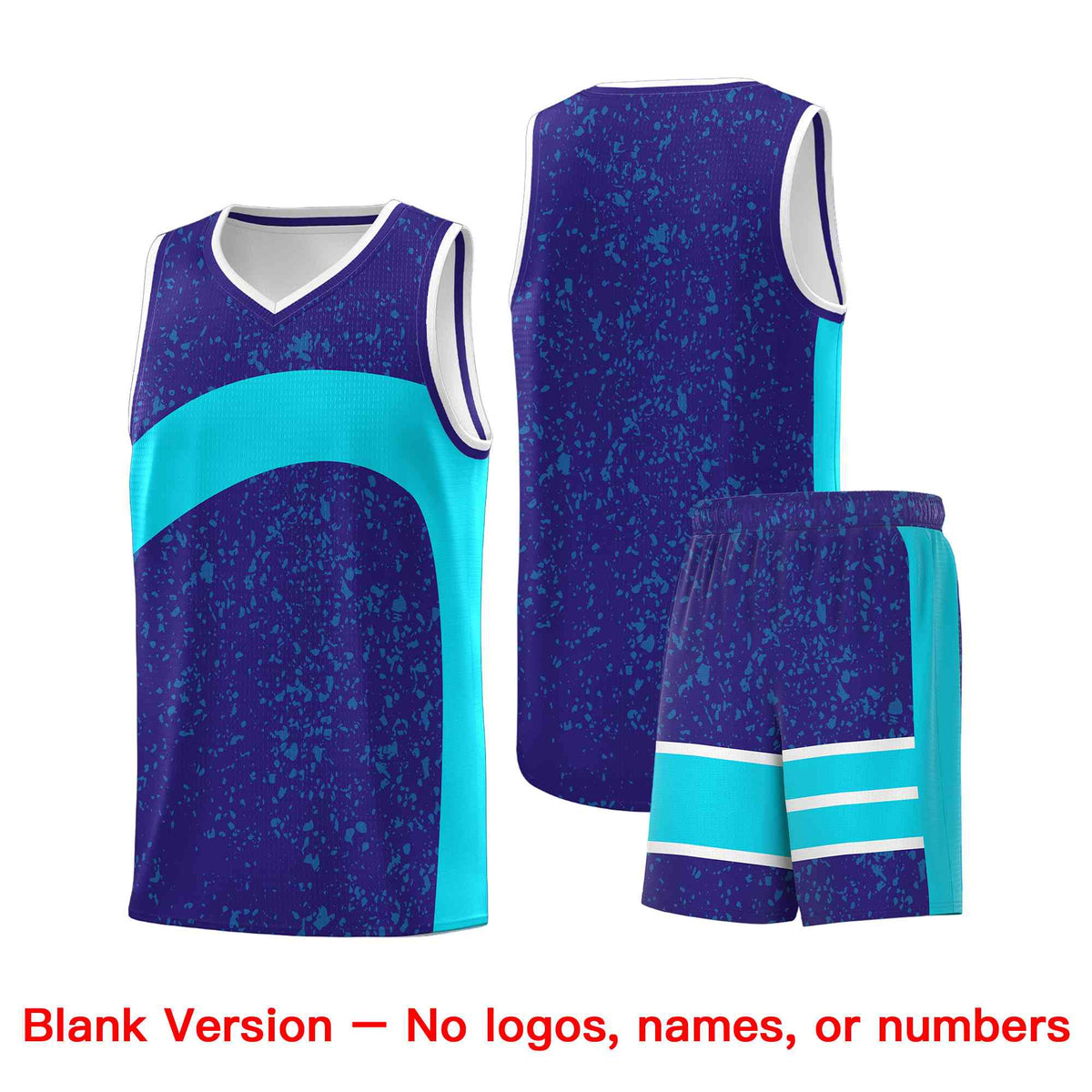 Custom Royal Sky Blue Dot Graffiti Pattern Irregular Team Names Sports Uniform Basketball Jersey