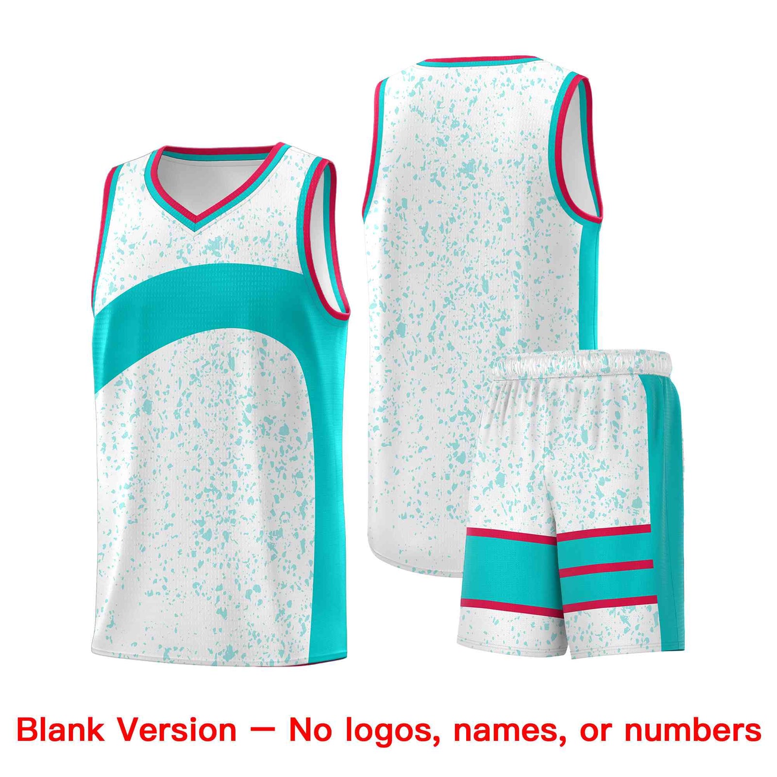 Custom White Aqua Dot Graffiti Pattern Irregular Team Names Sports Uniform Basketball Jersey| KXKSHOP