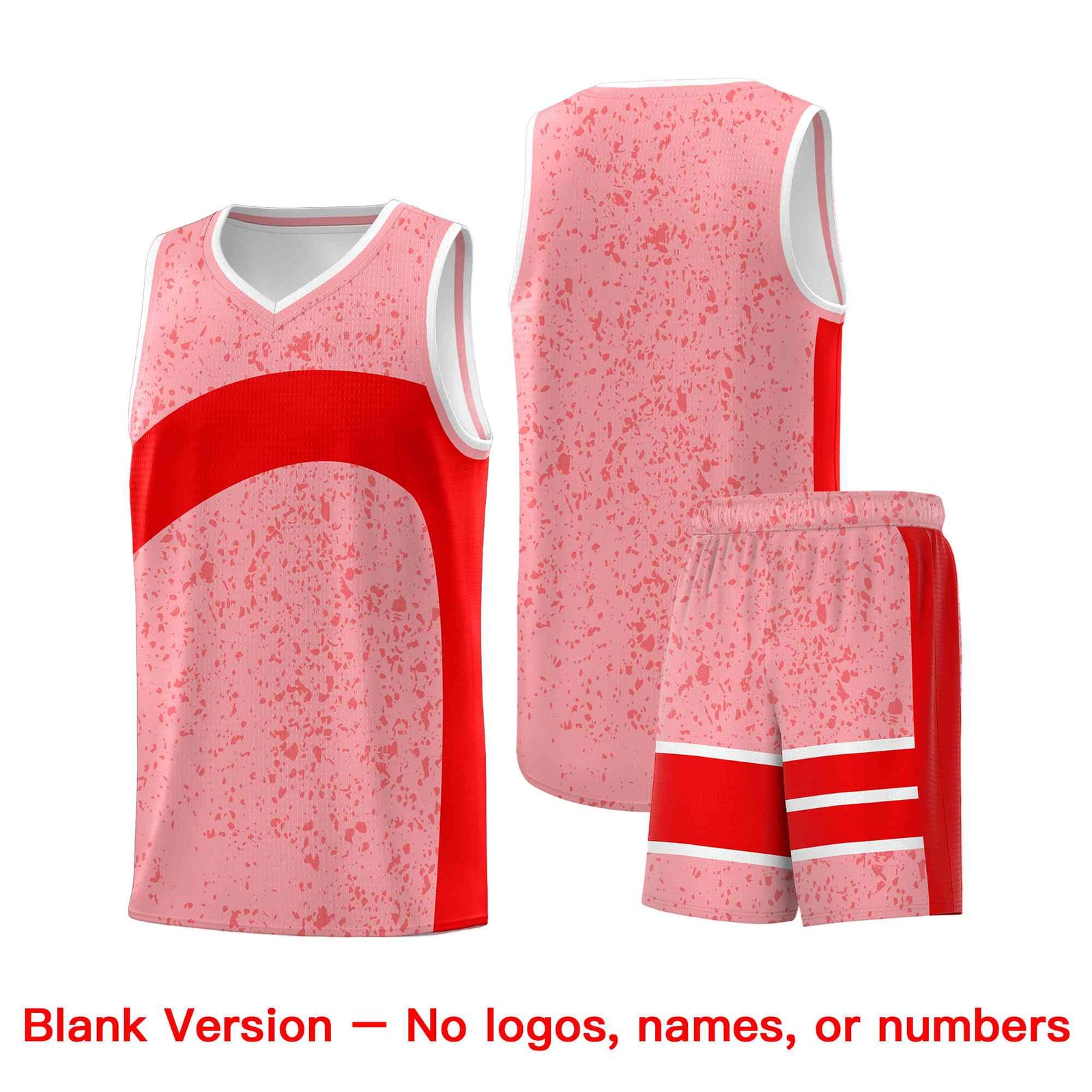 Custom Light Pink Light Red Dot Graffiti Pattern Irregular Team Names Sports Uniform Basketball Jersey| KXKSHOP
