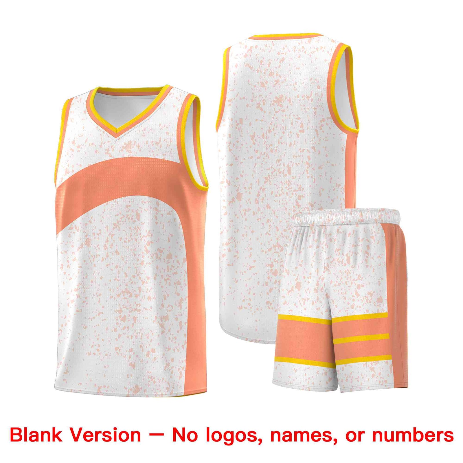 Custom White Light Orange Dot Graffiti Pattern Irregular Team Names Sports Uniform Basketball Jersey| KXKSHOP