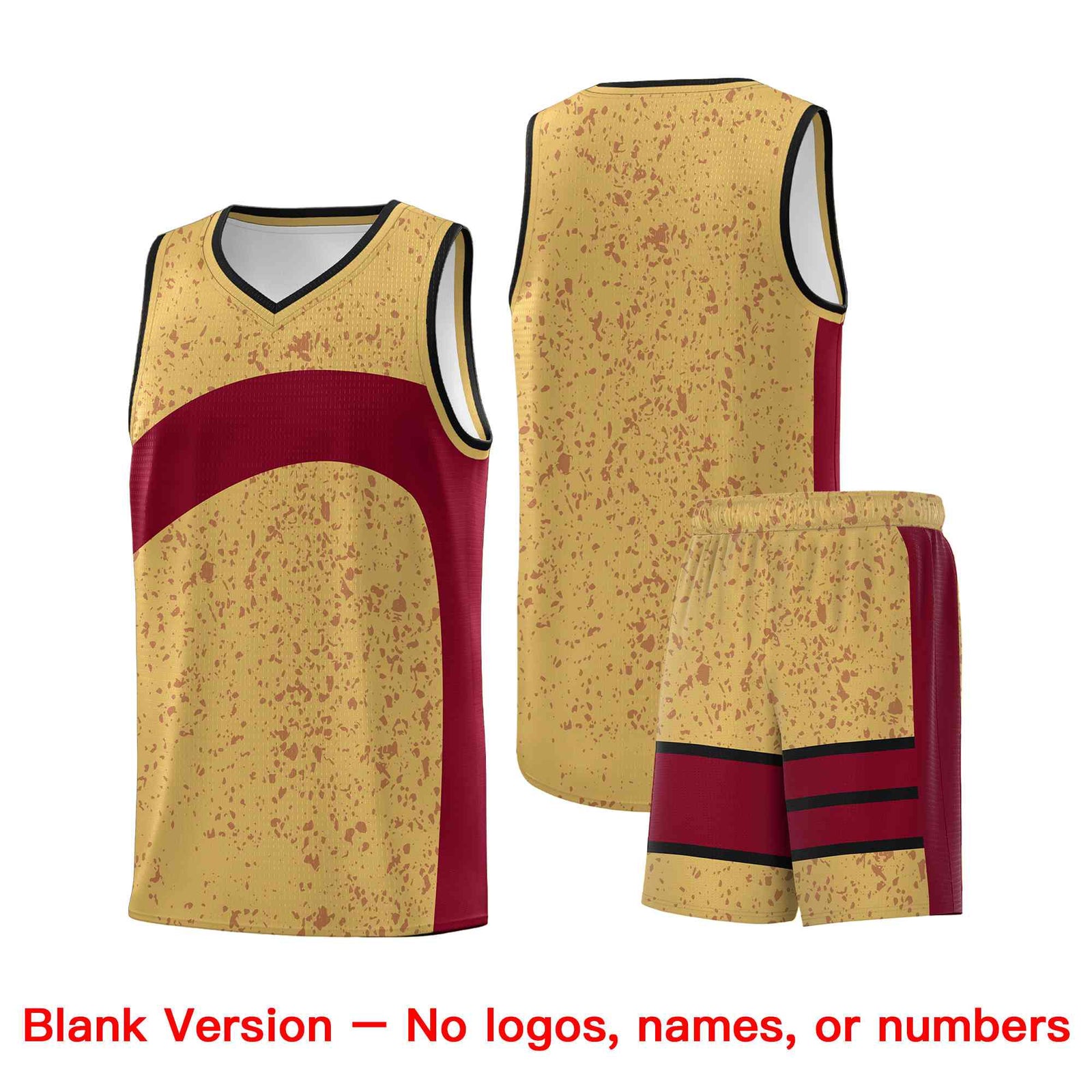 Custom Old Gold Crimson Dot Graffiti Pattern Irregular Team Names Sports Uniform Basketball Jersey| KXKSHOP