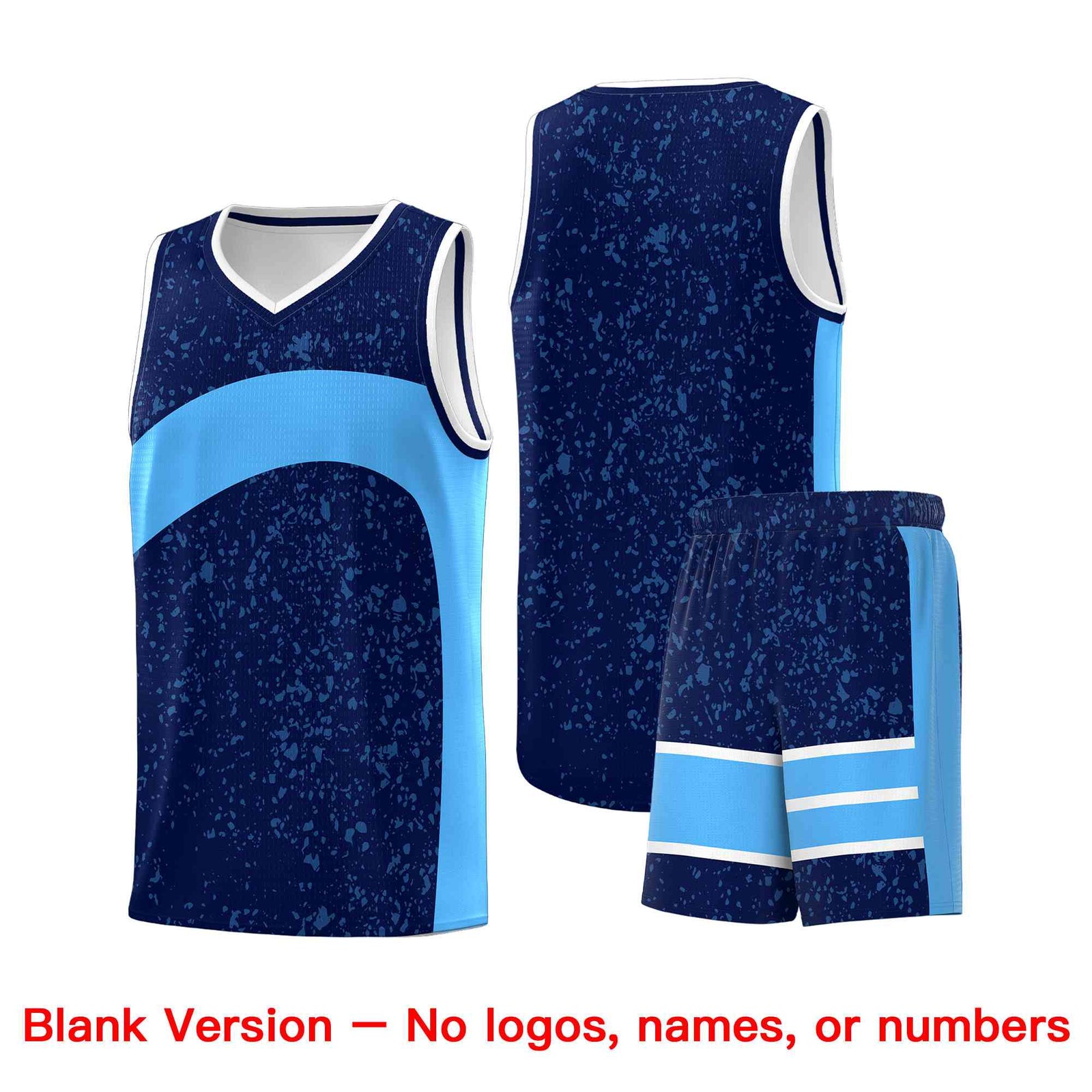 Custom Navy Powder Blue Dot Graffiti Pattern Irregular Team Names Sports Uniform Basketball Jersey| KXKSHOP