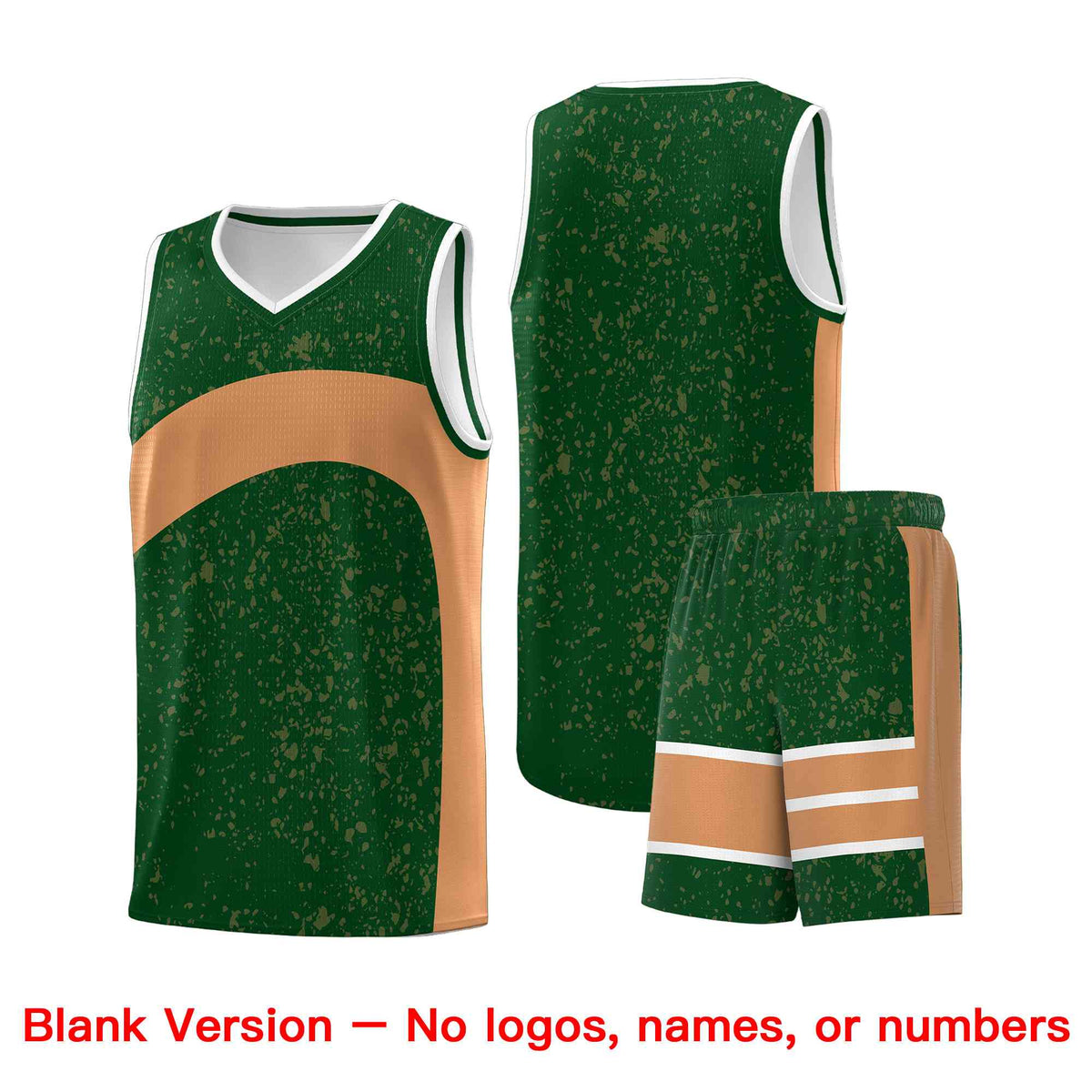 Custom Green Buckskin Brown Dot Graffiti Pattern Irregular Team Names Sports Uniform Basketball Jersey