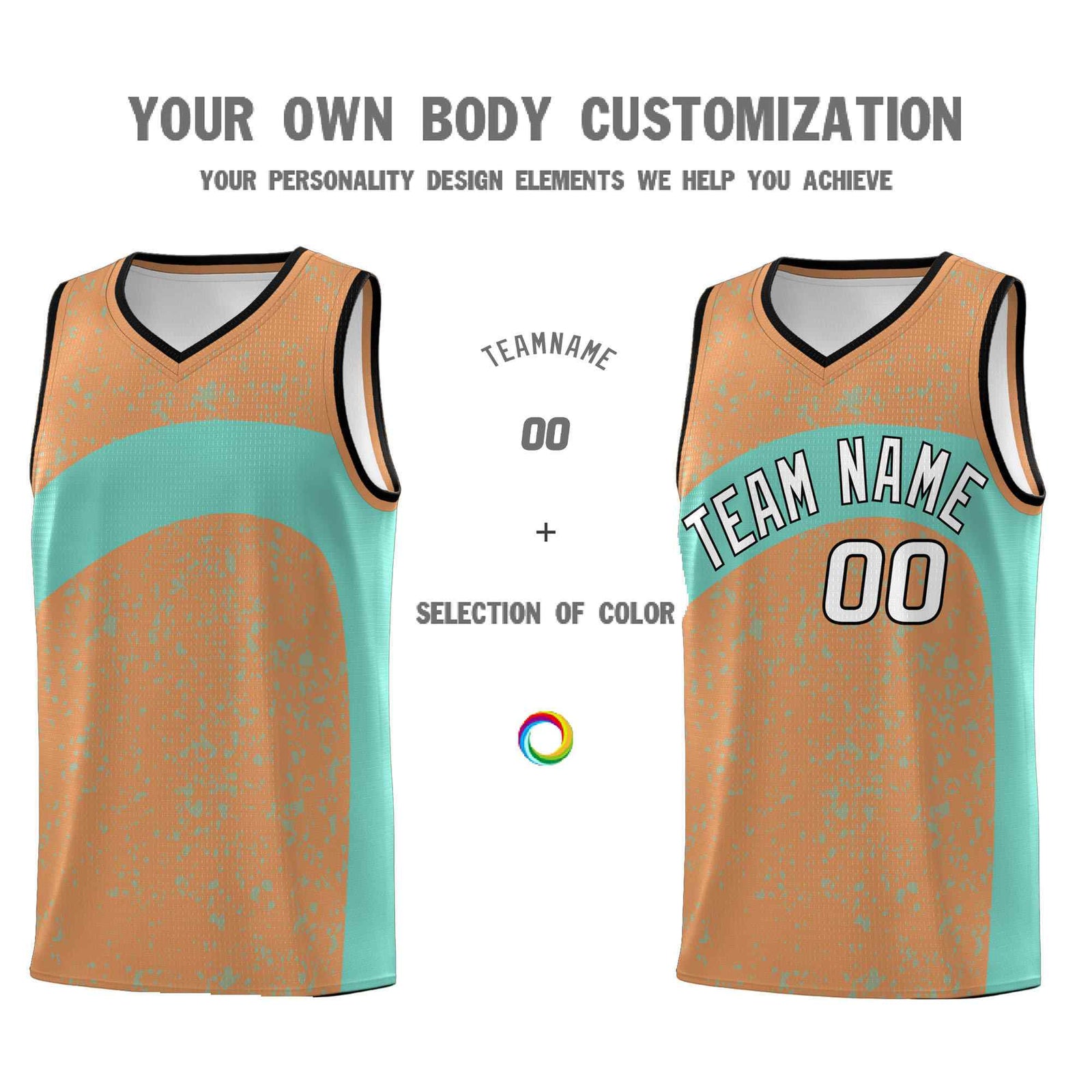 Custom Buckskin Brown Bright Green Dot Graffiti Pattern Irregular Team Names Sports Uniform Basketball Jersey