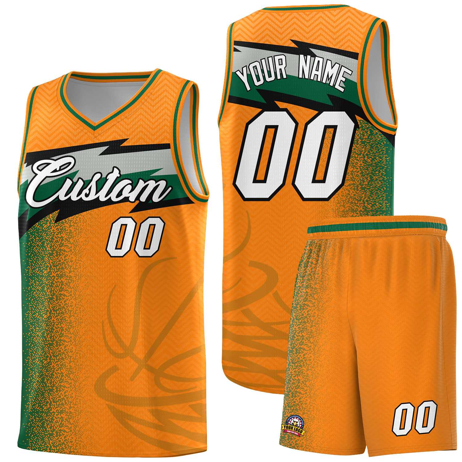 Custom Broncos Orange Dot Scatter Graffiti Pattern Sports Uniform Basketball Jersey