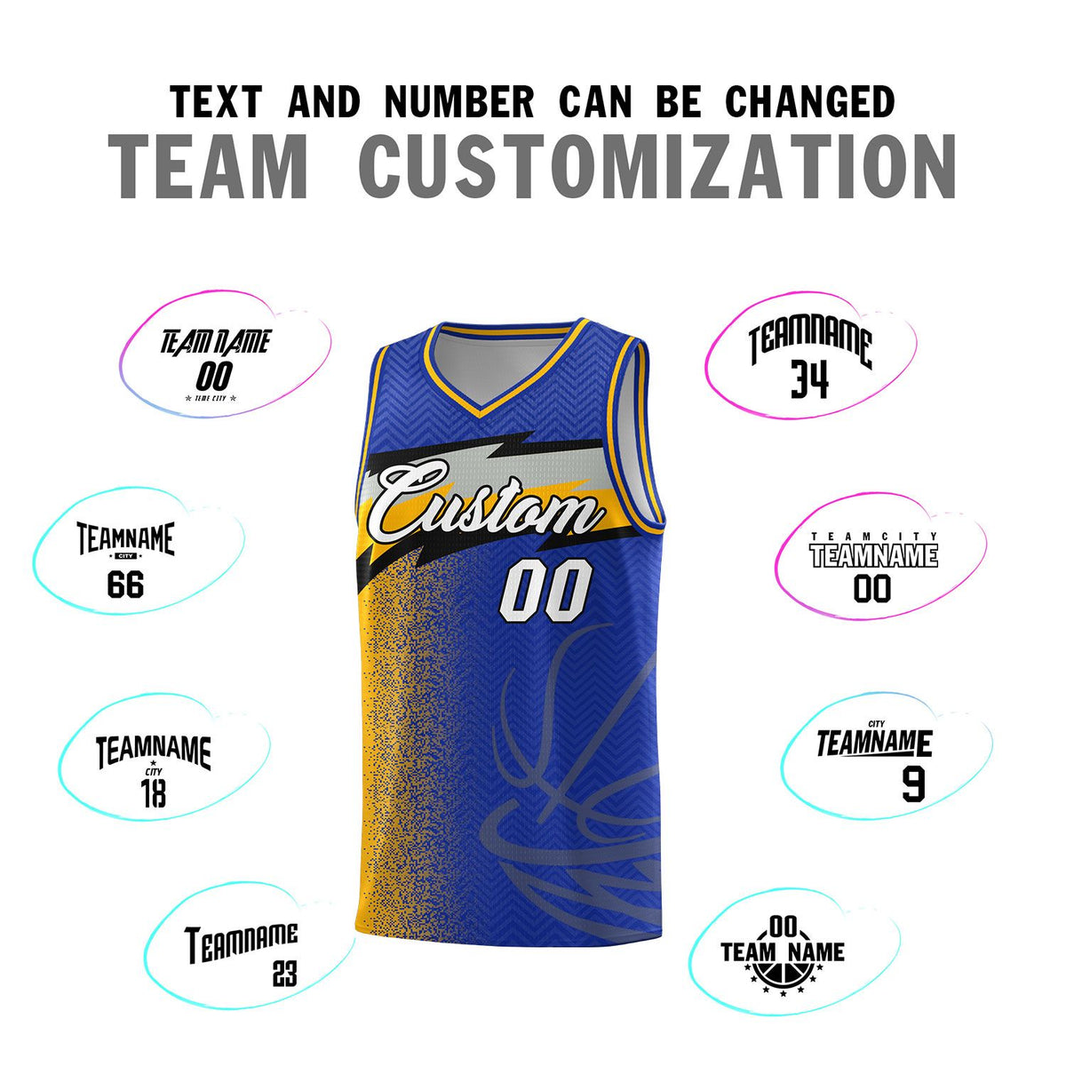 Custom Royal Dot Scatter Graffiti Pattern Sports Uniform Basketball Jersey