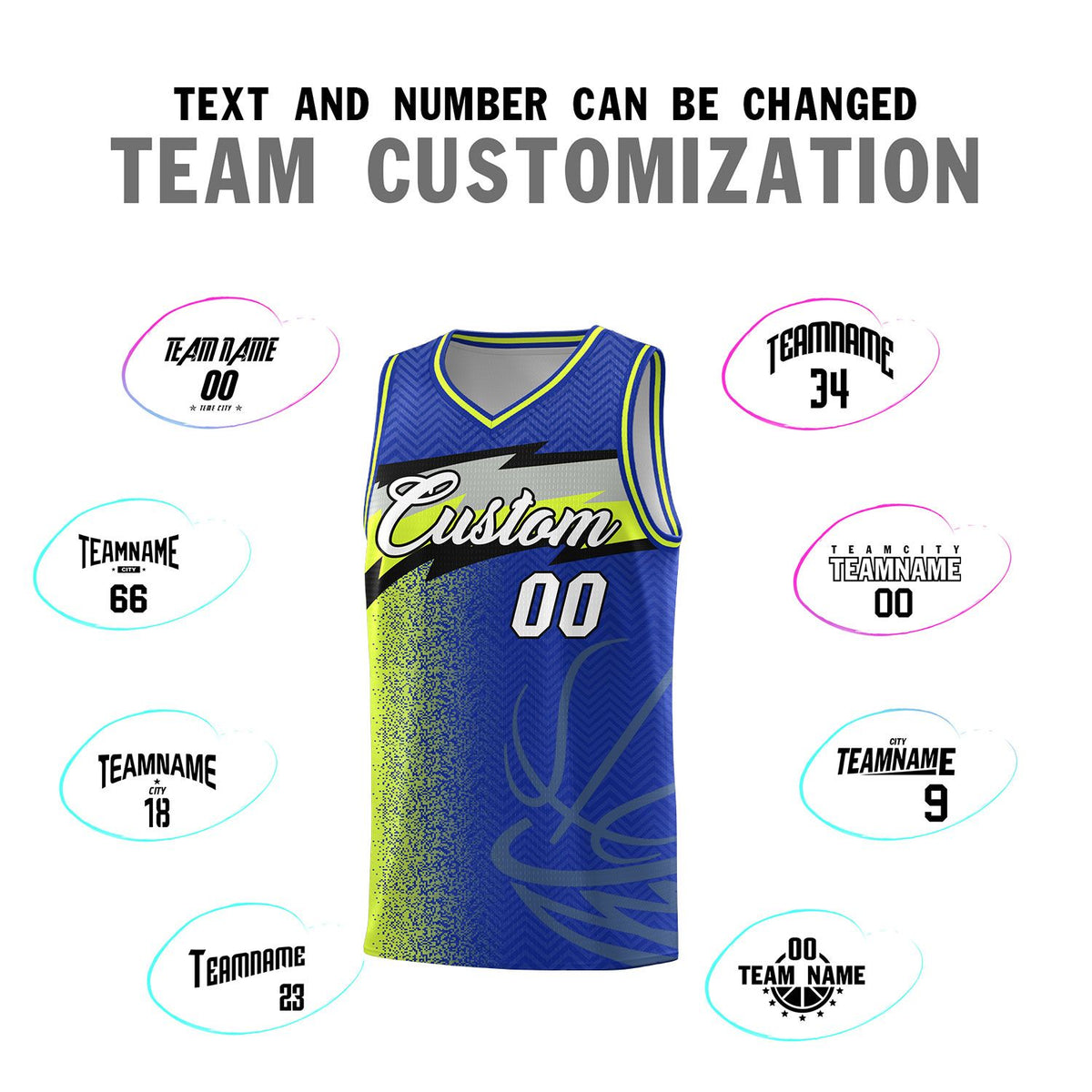Custom Royal Dot Scatter Graffiti Pattern Sports Uniform Basketball Jersey
