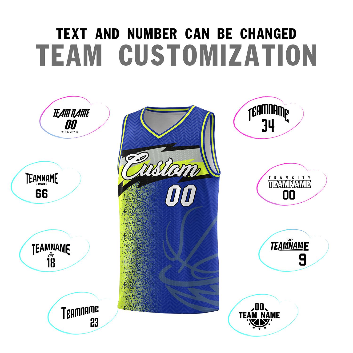 Custom Royal Dot Scatter Graffiti Pattern Sports Uniform Basketball Jersey