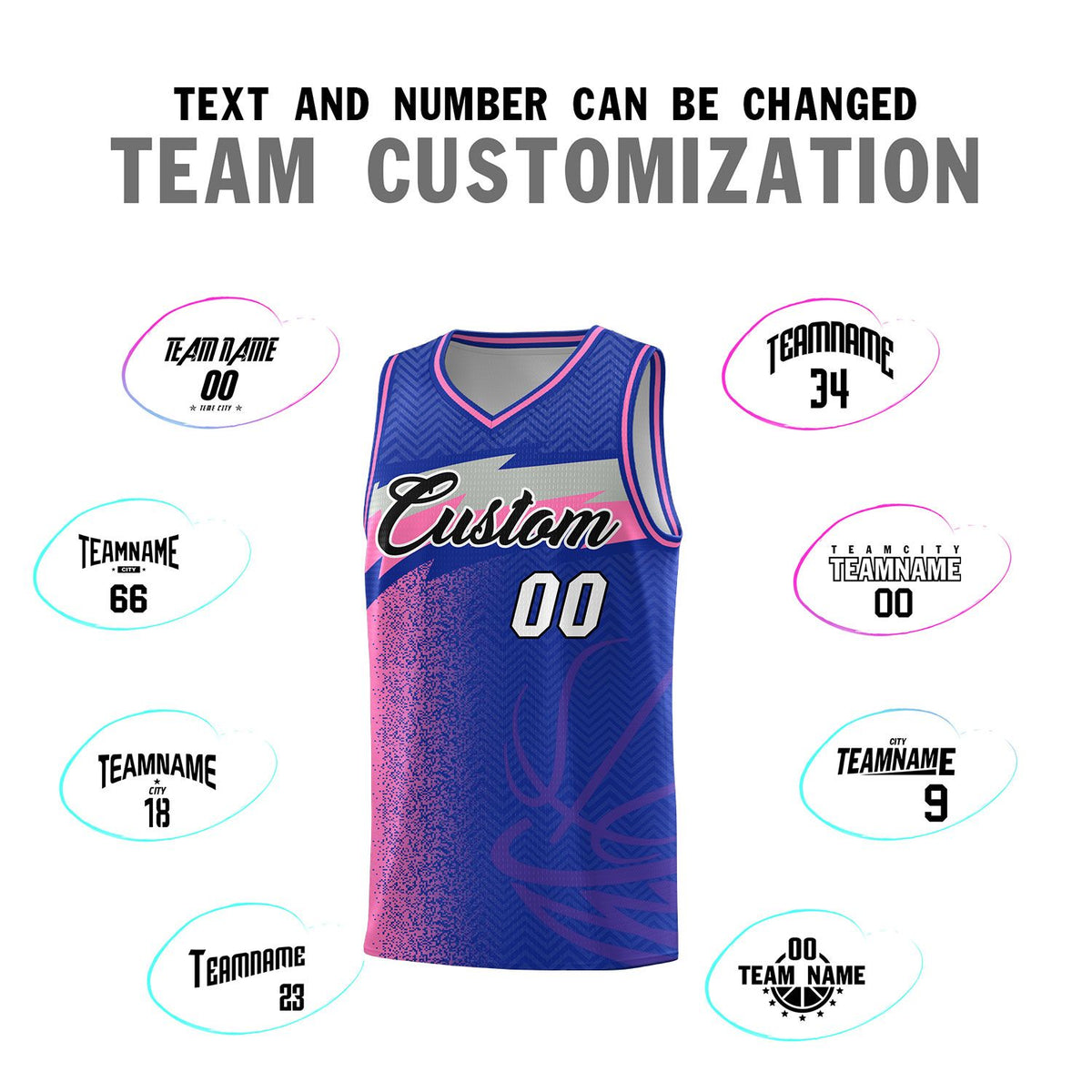 Custom Royal Dot Scatter Graffiti Pattern Sports Uniform Basketball Jersey