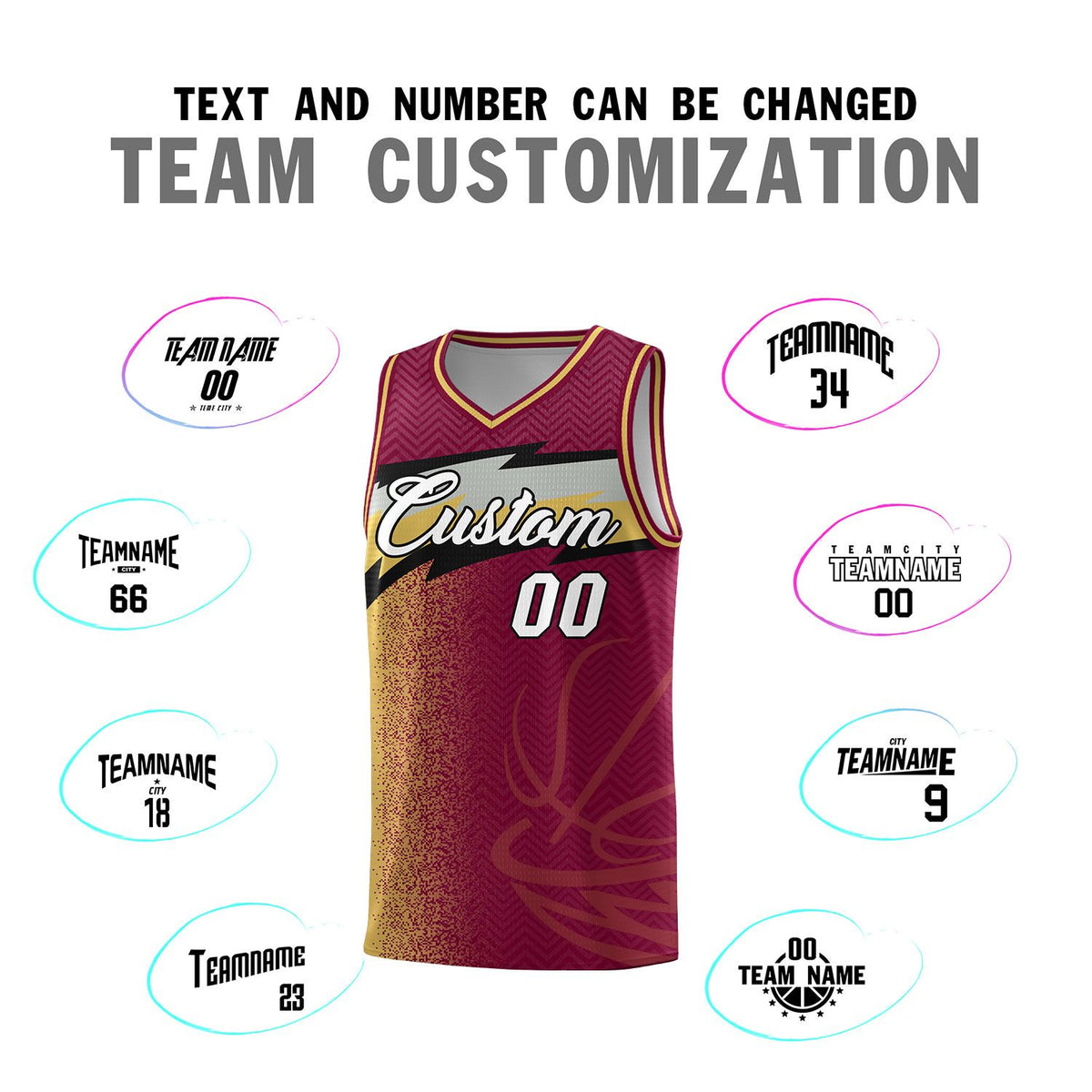 Custom Crimson Dot Scatter Graffiti Pattern Sports Uniform Basketball Jersey