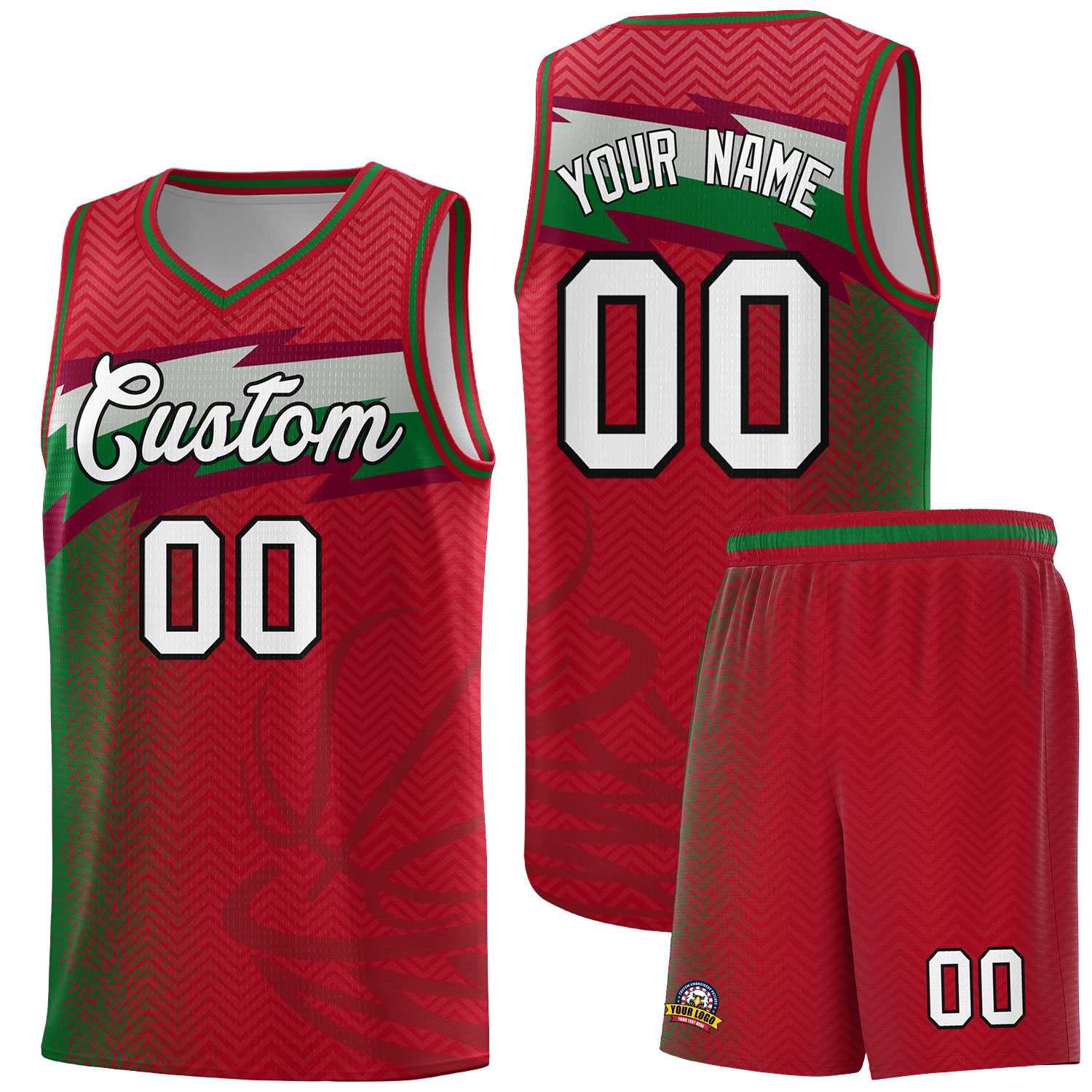 Custom Red Dot Scatter Graffiti Pattern Sports Uniform Basketball Jersey