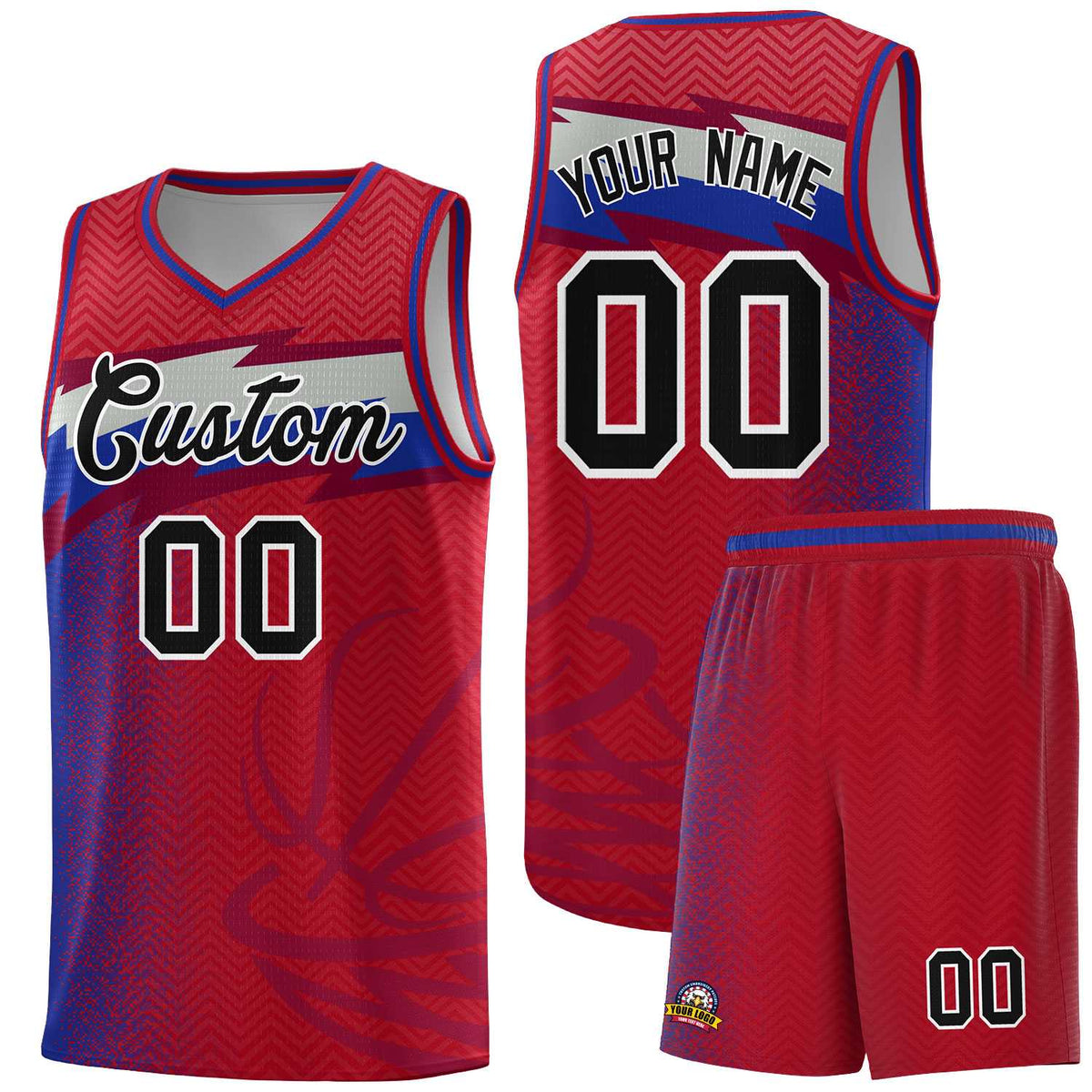 Custom Red Dot Scatter Graffiti Pattern Sports Uniform Basketball Jersey
