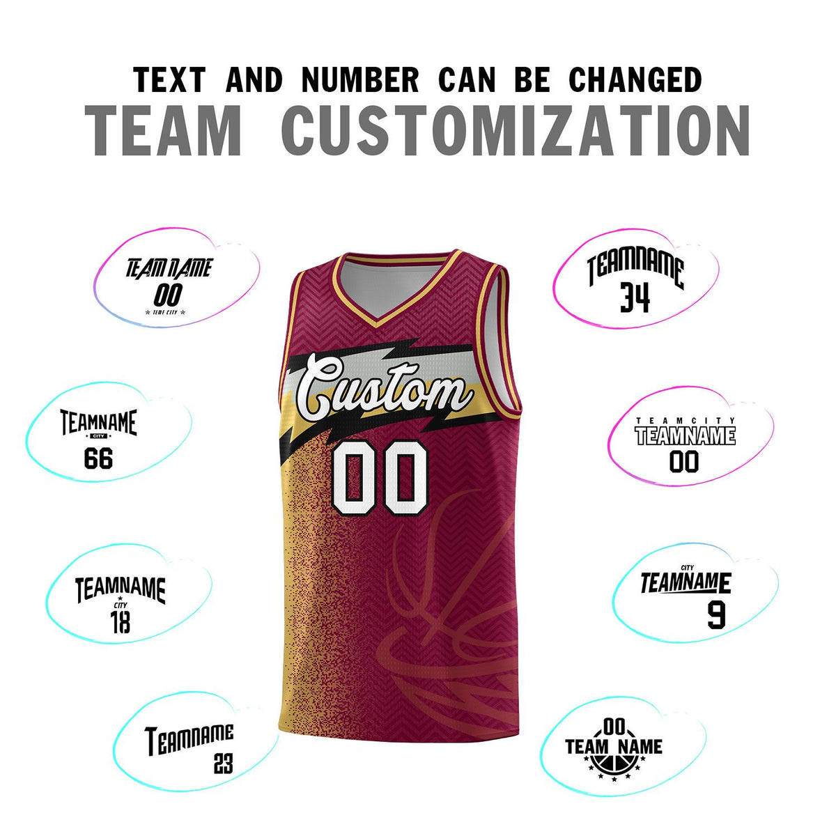 Custom Crimson Dot Scatter Graffiti Pattern Sports Uniform Basketball Jersey