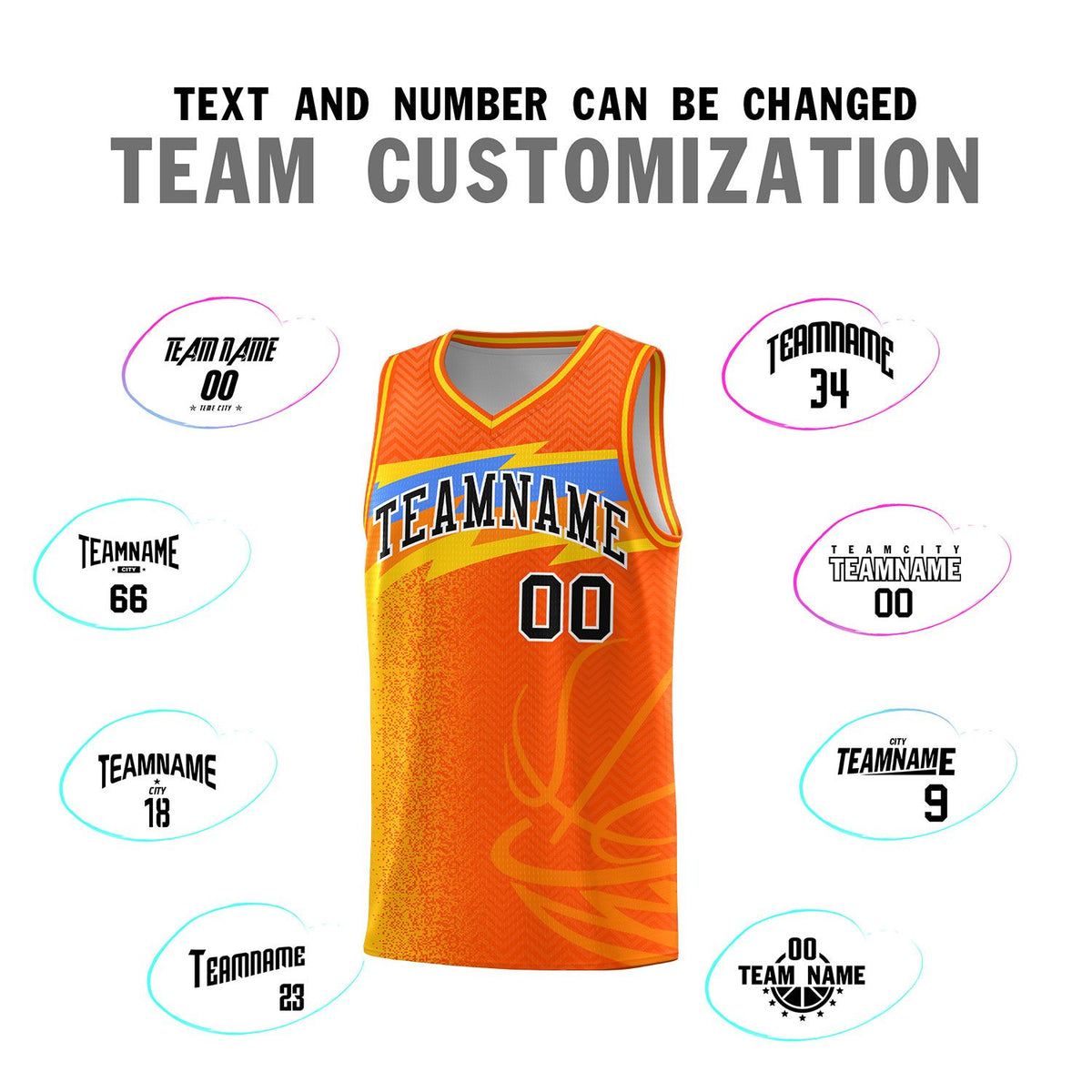 Custom Orange Dot Scatter Graffiti Pattern Sports Uniform Basketball Jersey
