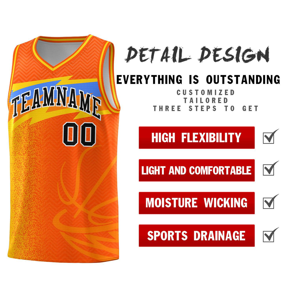 Custom Orange Dot Scatter Graffiti Pattern Sports Uniform Basketball Jersey
