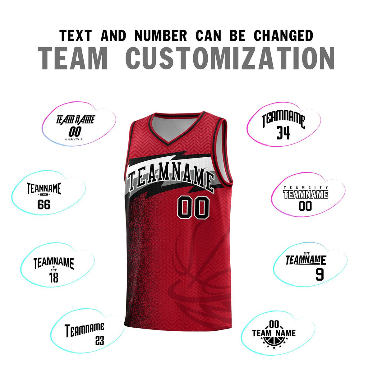 Custom Red Dot Scatter Graffiti Pattern Sports Uniform Basketball Jersey