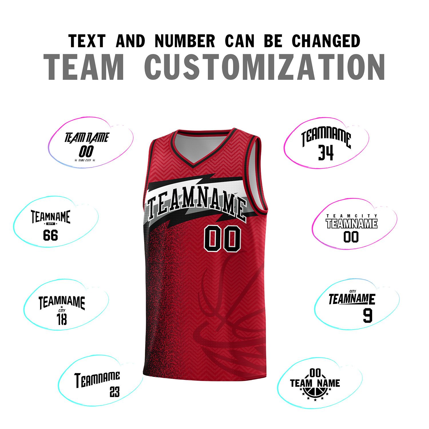 Custom Red Dot Scatter Graffiti Pattern Sports Uniform Basketball Jersey