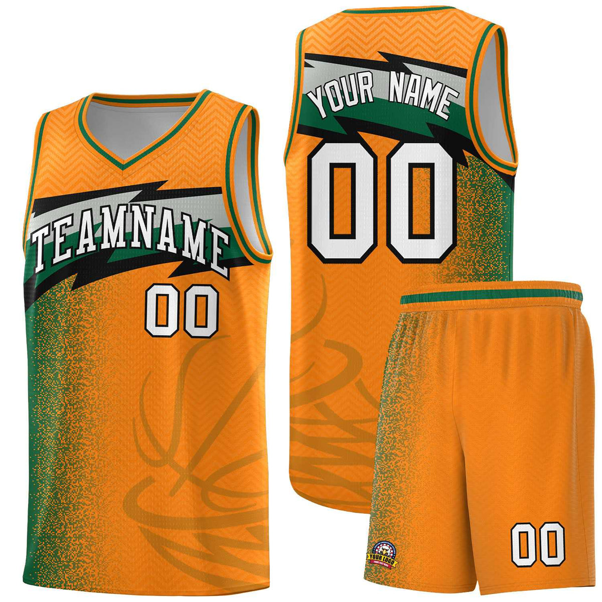 Custom Broncos Orange Dot Scatter Graffiti Pattern Sports Uniform Basketball Jersey